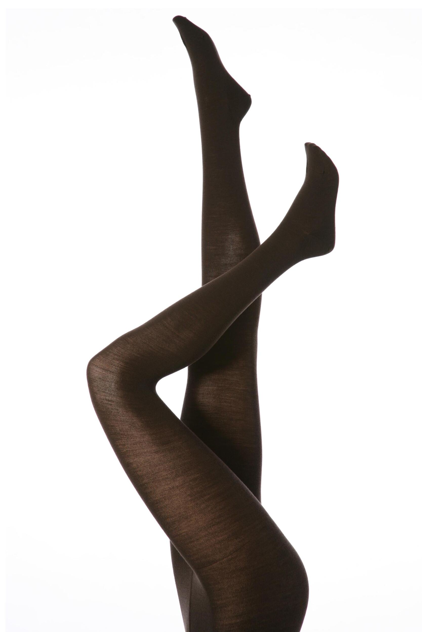 1 Pair Dark Brown Soft Merino Wool Tights Ladies Medium - Falke