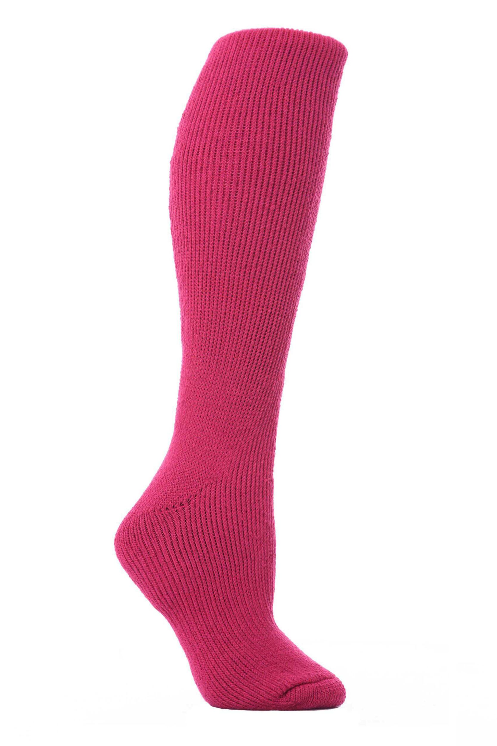 1 Pair Raspberry Long Thermal Socks Ladies 4-8 Ladies - Heat Holders