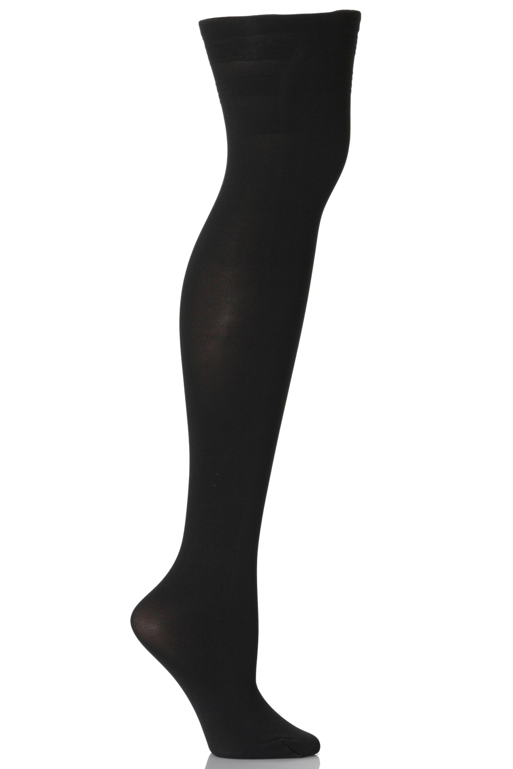 Image of Pair Black Pure Matt  Hold Ups Ladies Medium - Falke
