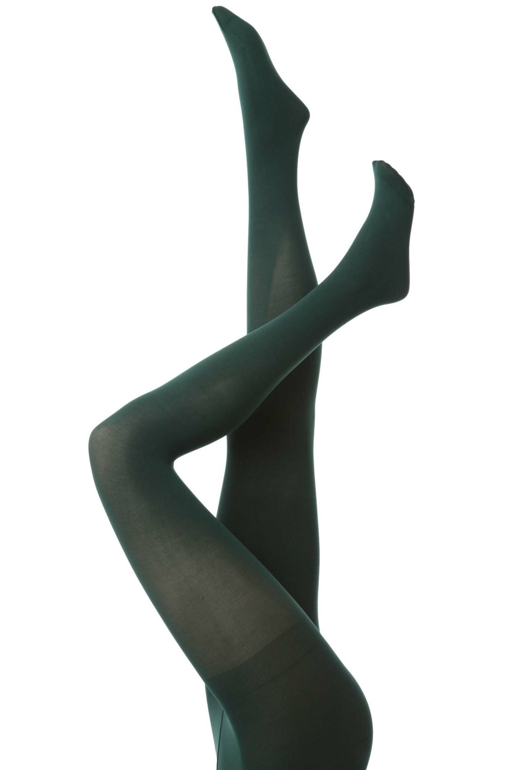 Women’s 1 Pair Charnos 60 Denier Opaque Tights Bottle Green XL