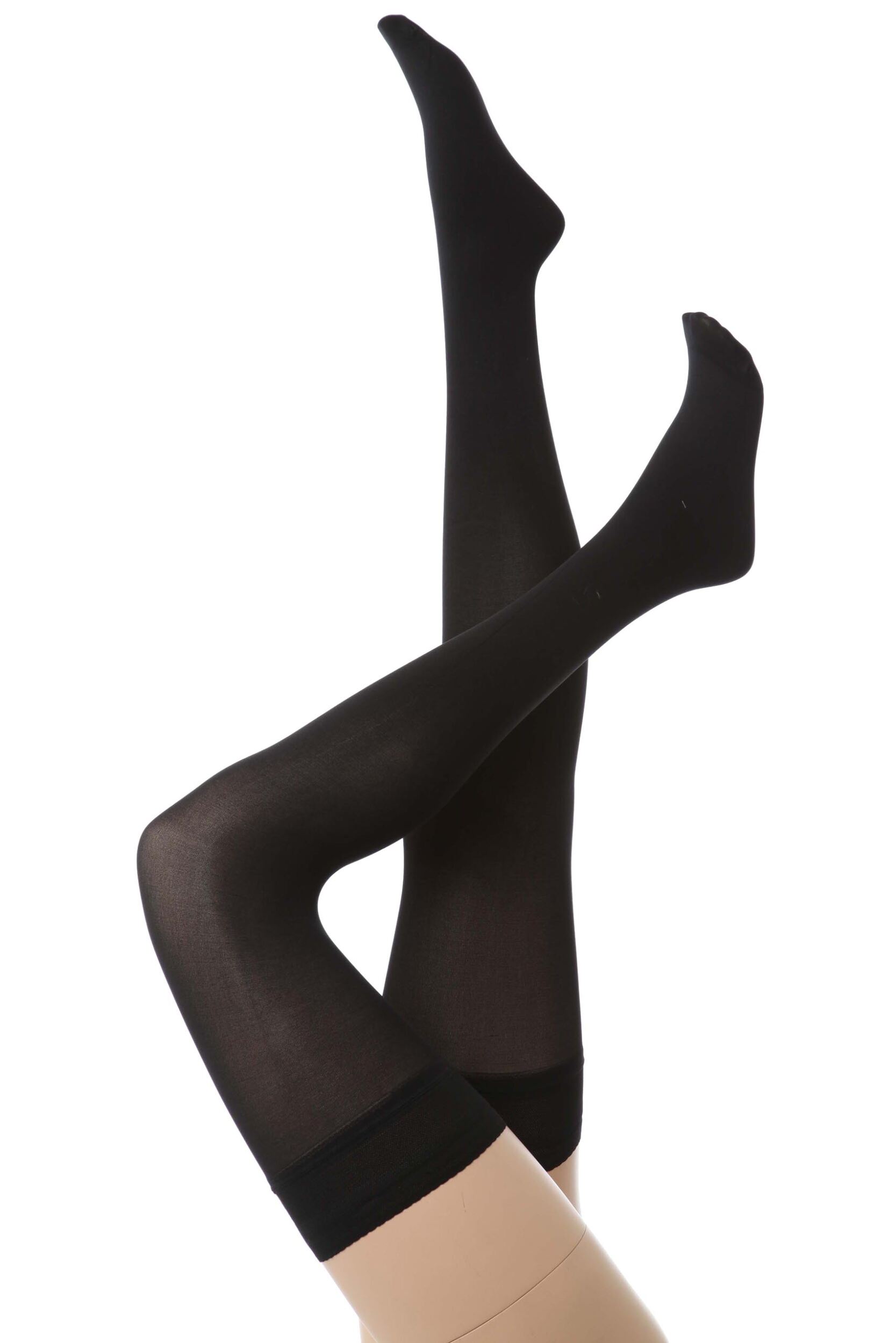 Image of Pair Black  Denier Hold Ups Ladies Medium - Charnos