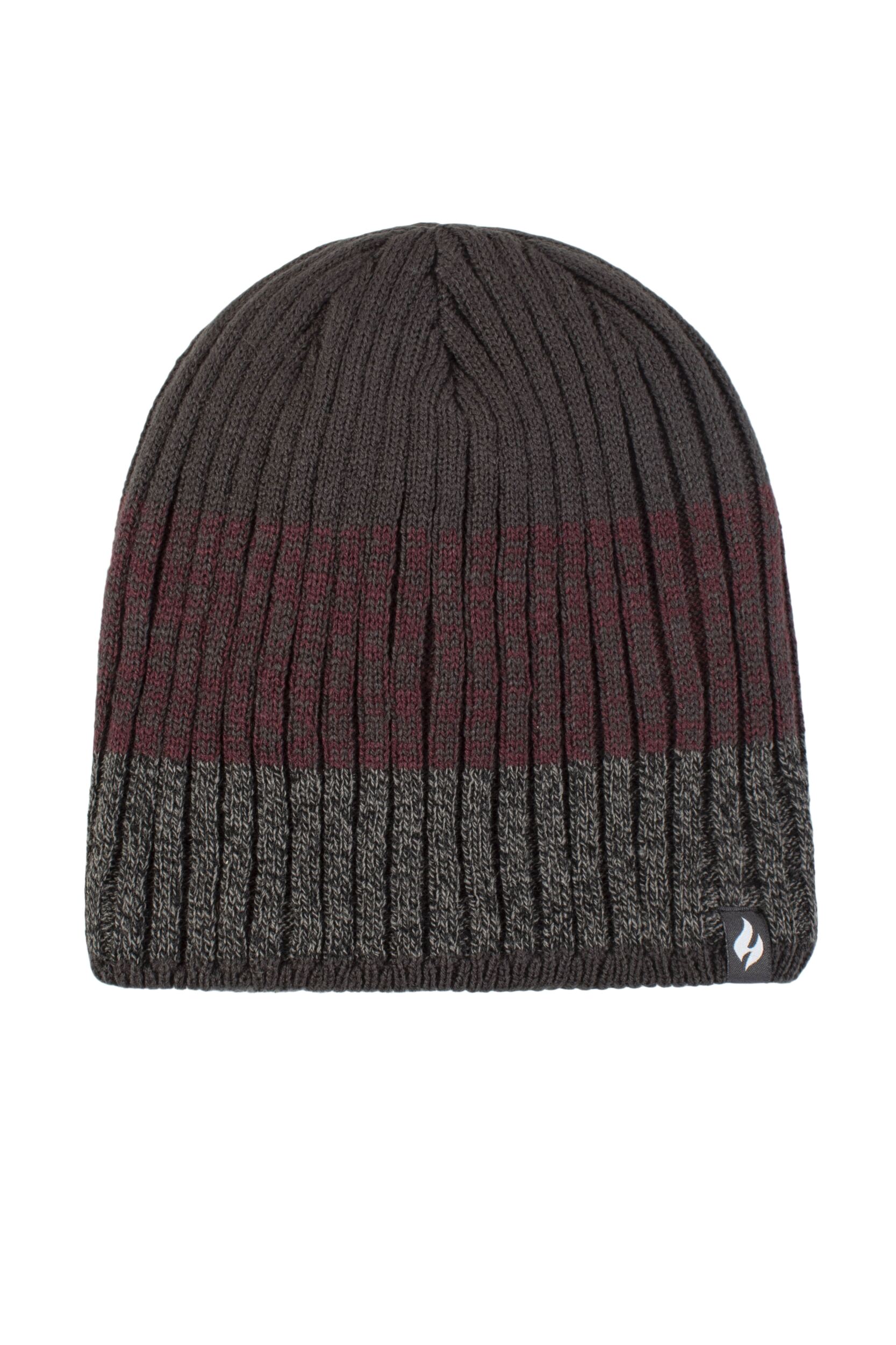 Mens 1 Pack SOCKSHOP Heat Holders Linden Stripe Hat Charcoal One Size