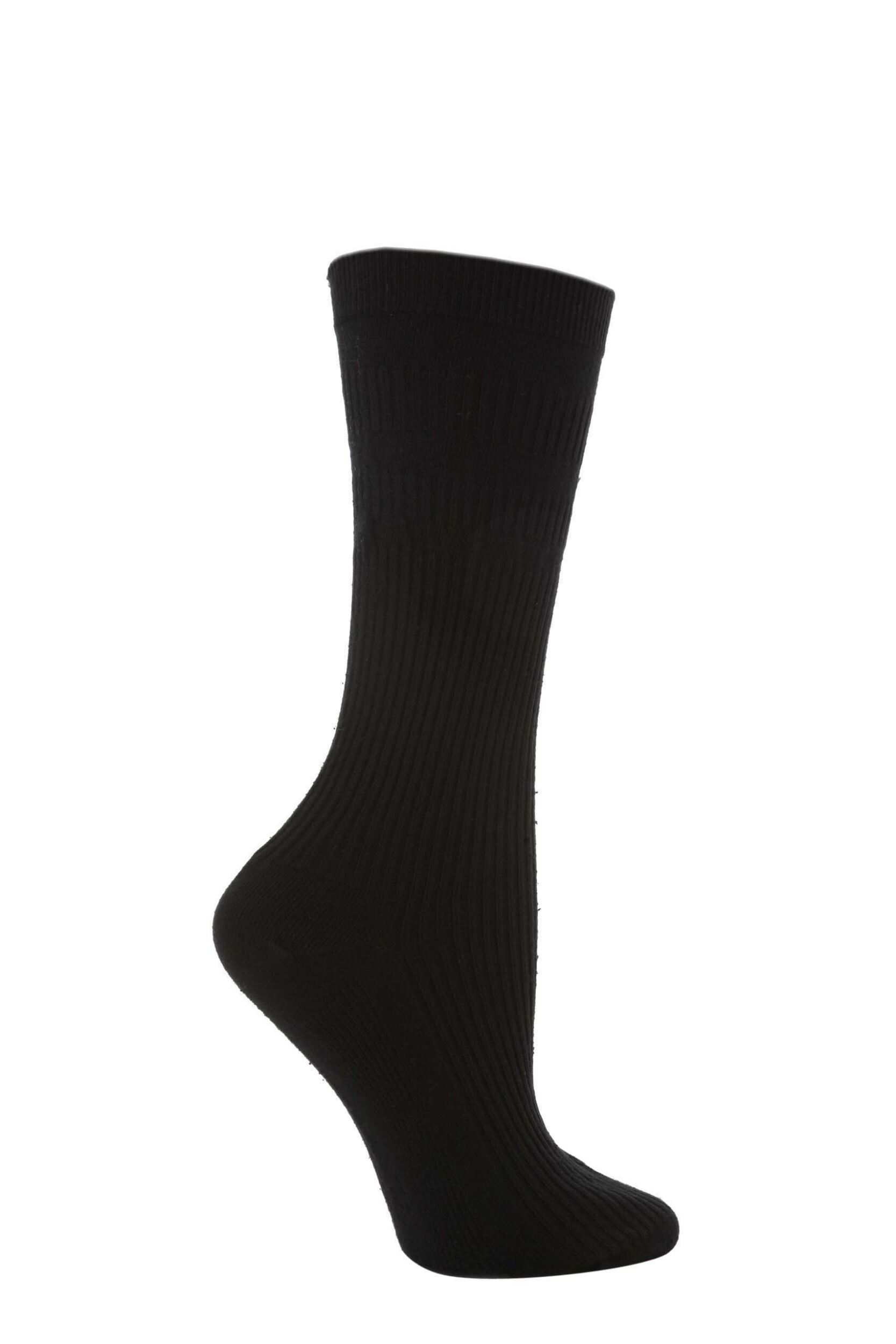 Image of 1 Pair Black Original Cotton Softop Socks Ladies - HJ Hall