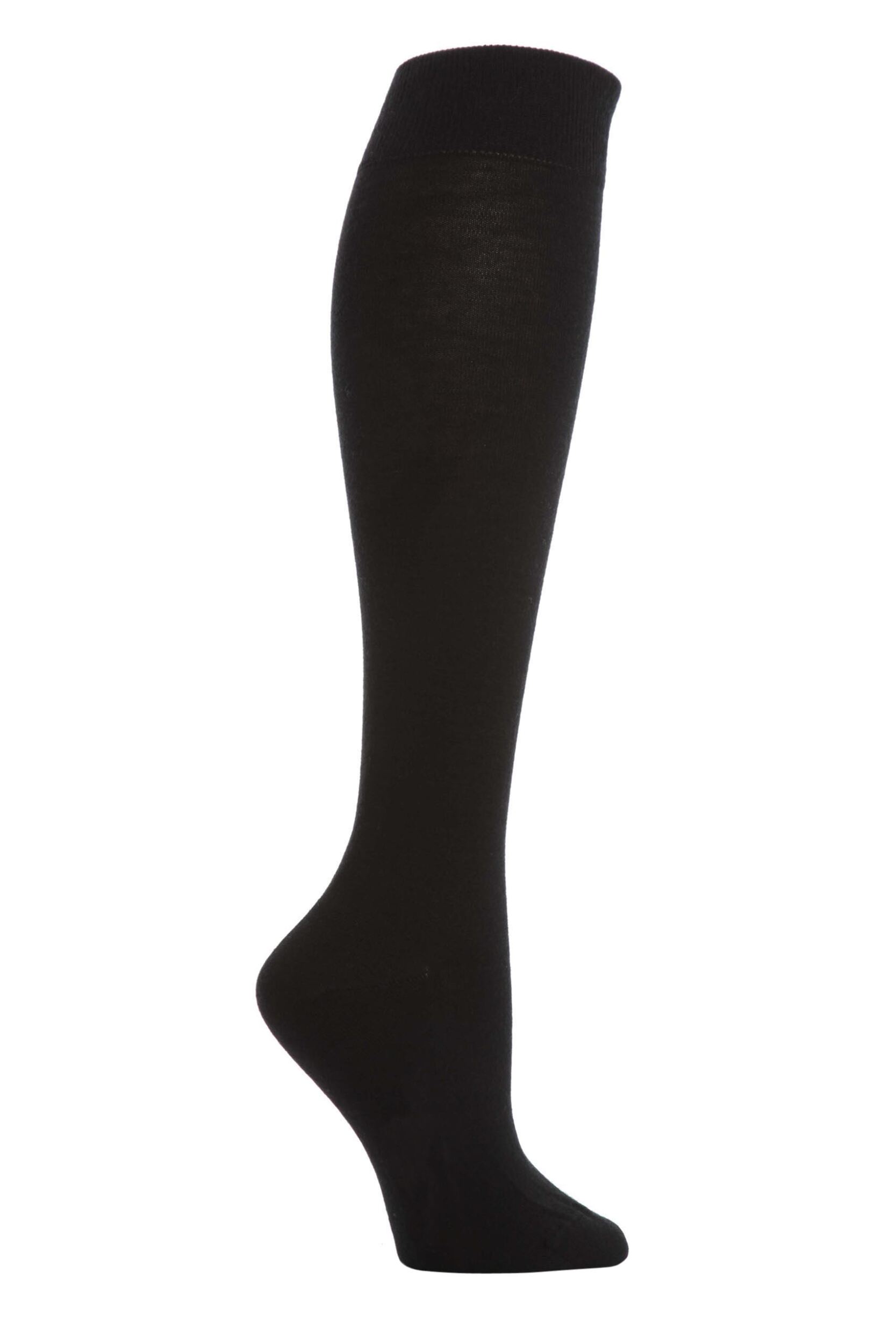 1 Pair Black Soft Merino Wool Knee High Socks Ladies 4-5 Ladies - Falke