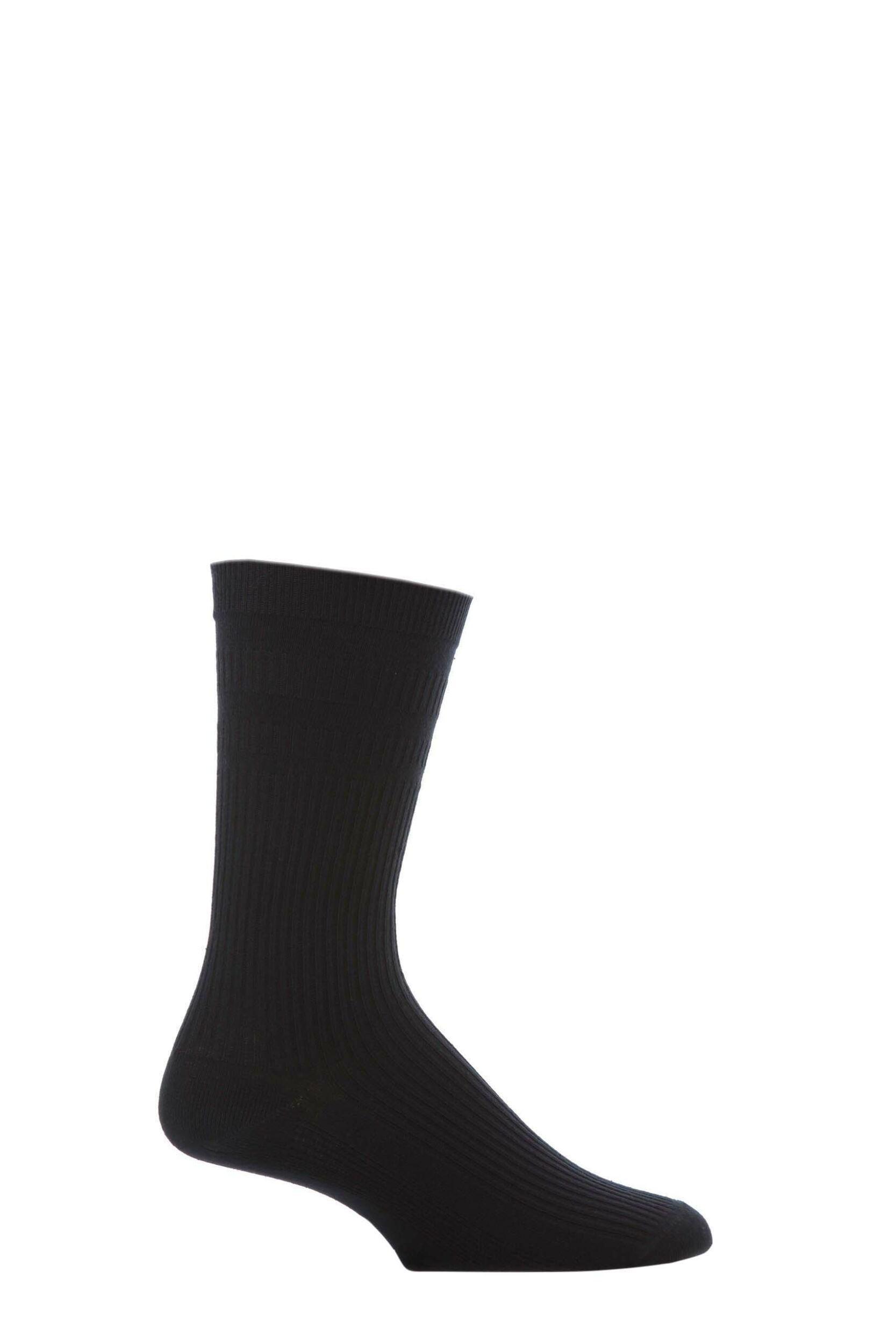 Image of 1 Pair Black Original Cotton Softop Socks Mens11-13 Mens - HJ Hall