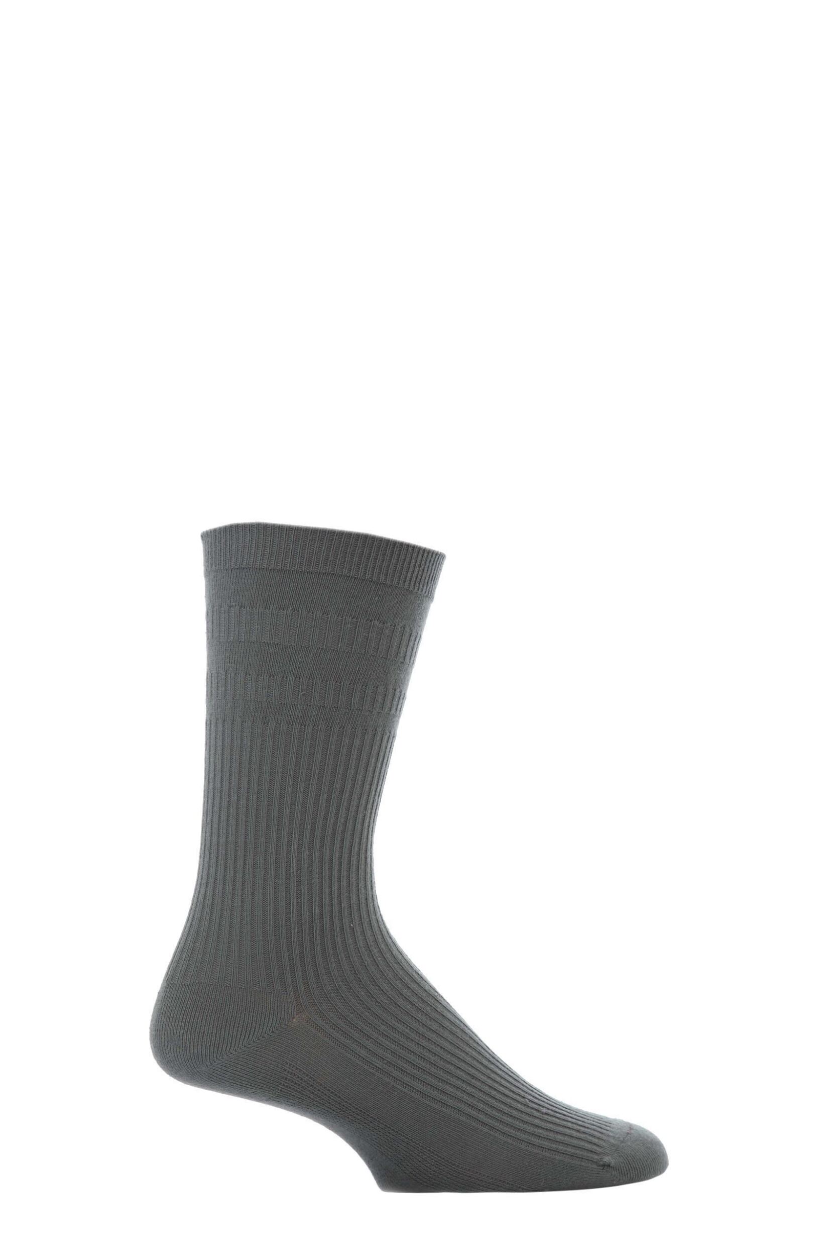1 Pair Mid Grey Original Cotton Softop Socks Men's 13-15 Mens - HJ Hall