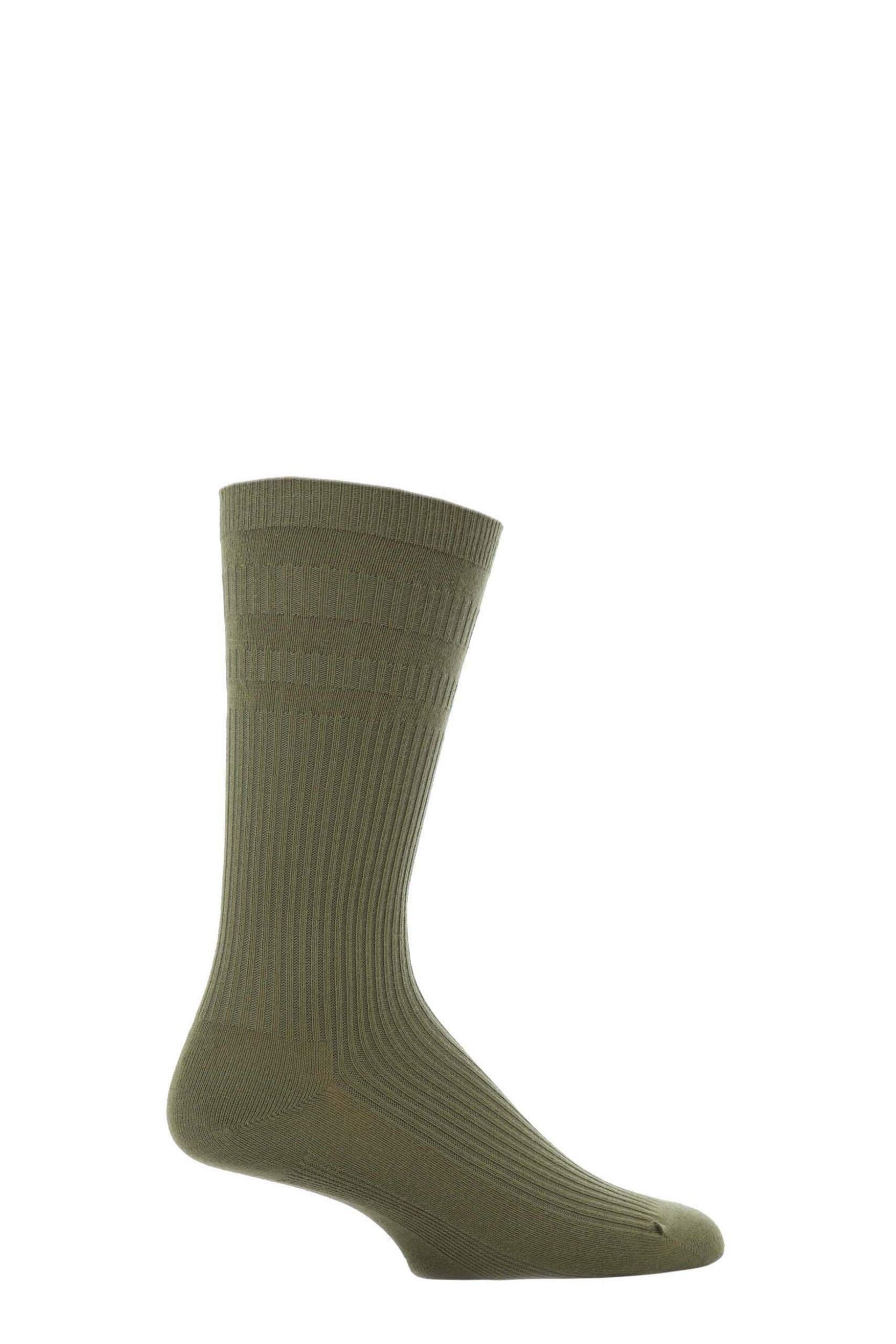 1 Pair Olive Original Cotton Softop Socks Men's 6-11 Mens - HJ Hall