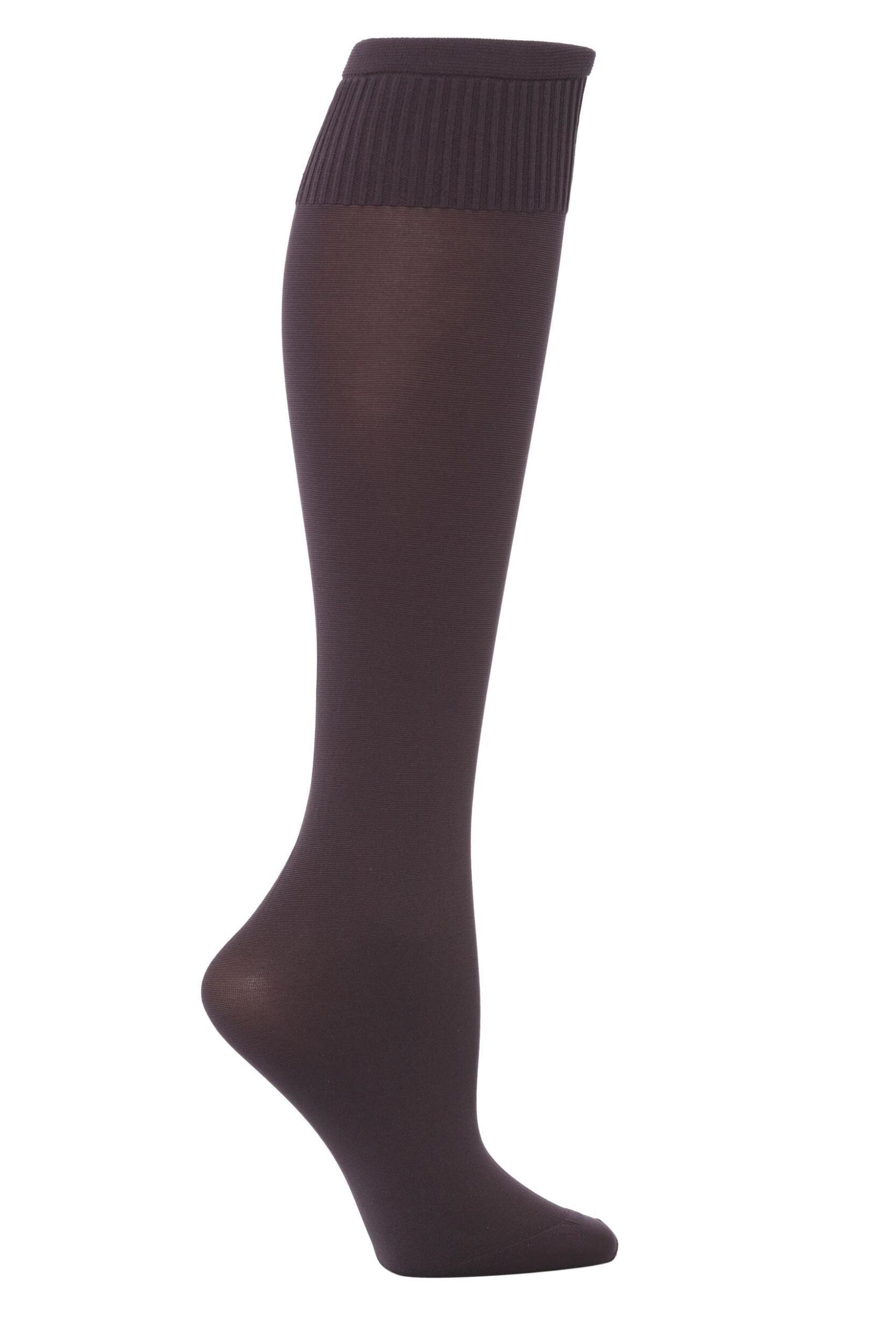 1 Pair Purple Cinzia Microfibre Knee Highs Ladies One Size - Trasparenze