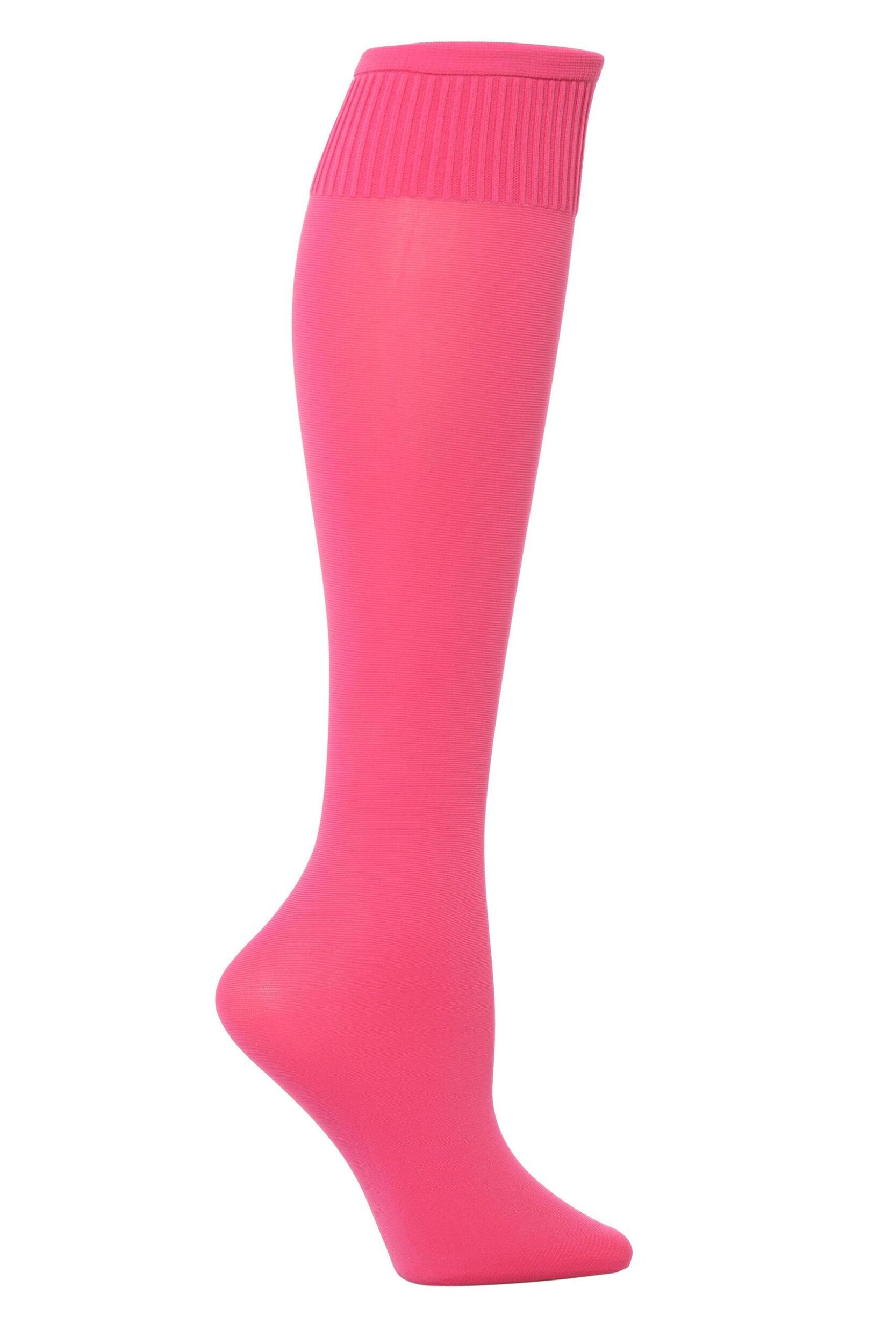 Image of 1 Pair Hot Pink Cinzia Microfibre Knee Highs Ladies One Size - Trasparenze