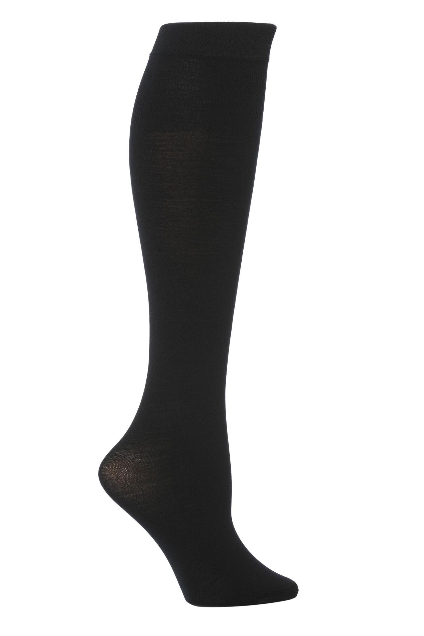 1 Pair Navy Jennifer Merino Wool Knee High Socks Ladies One Size - Trasparenze
