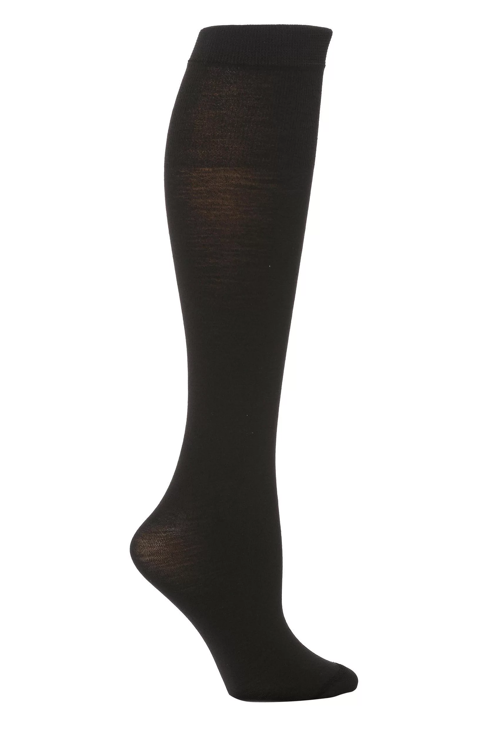 1 Pair Black Jennifer Merino Wool Knee High Socks Ladies One Size - Trasparenze