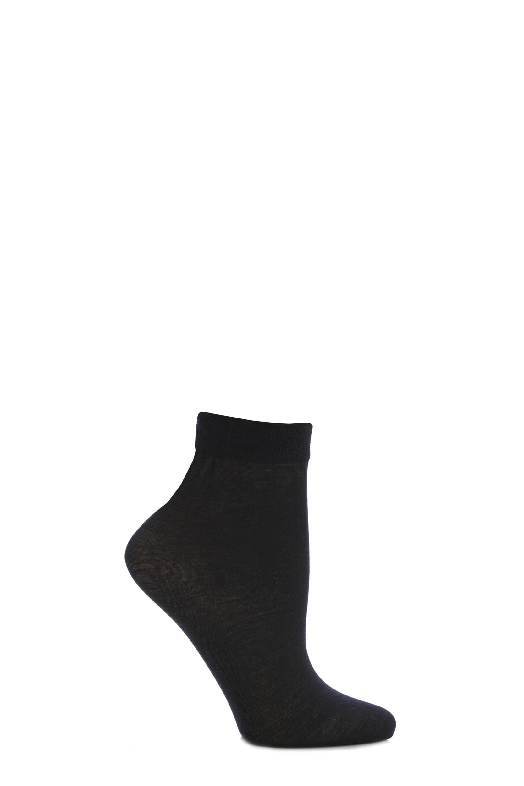 1 Pair Navy Monique 60 Denier Cotton Sock Ladies One Size - Trasparenze