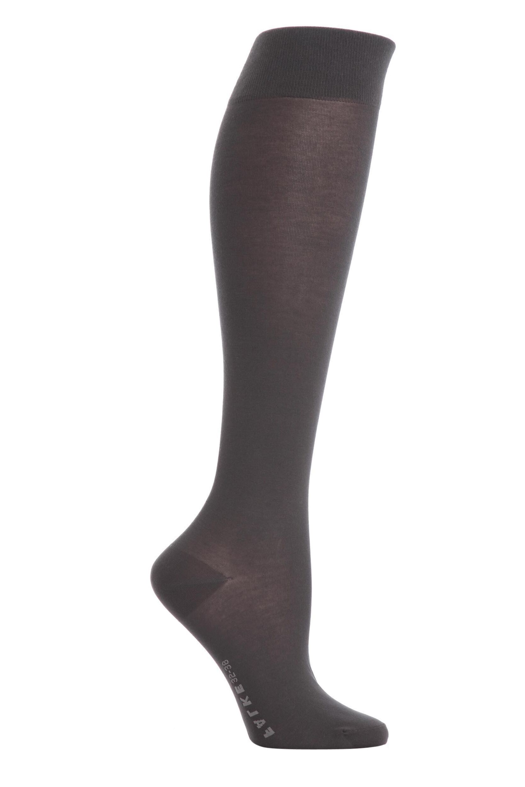 Image of 1 Pair Platinum Cotton Touch Knee High Socks Ladies - Falke