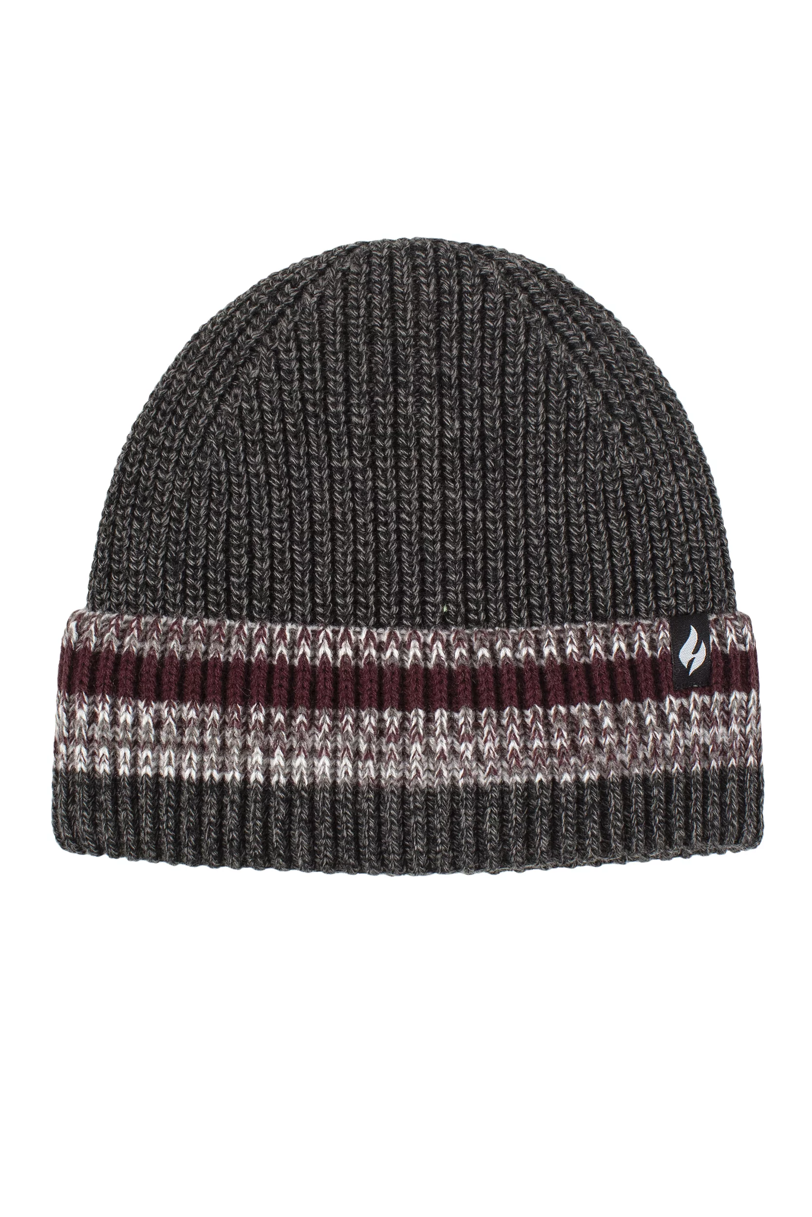 Mens 1 Pack SOCKSHOP Heat Holders Arran Turnover Stripe Hat Charcoal