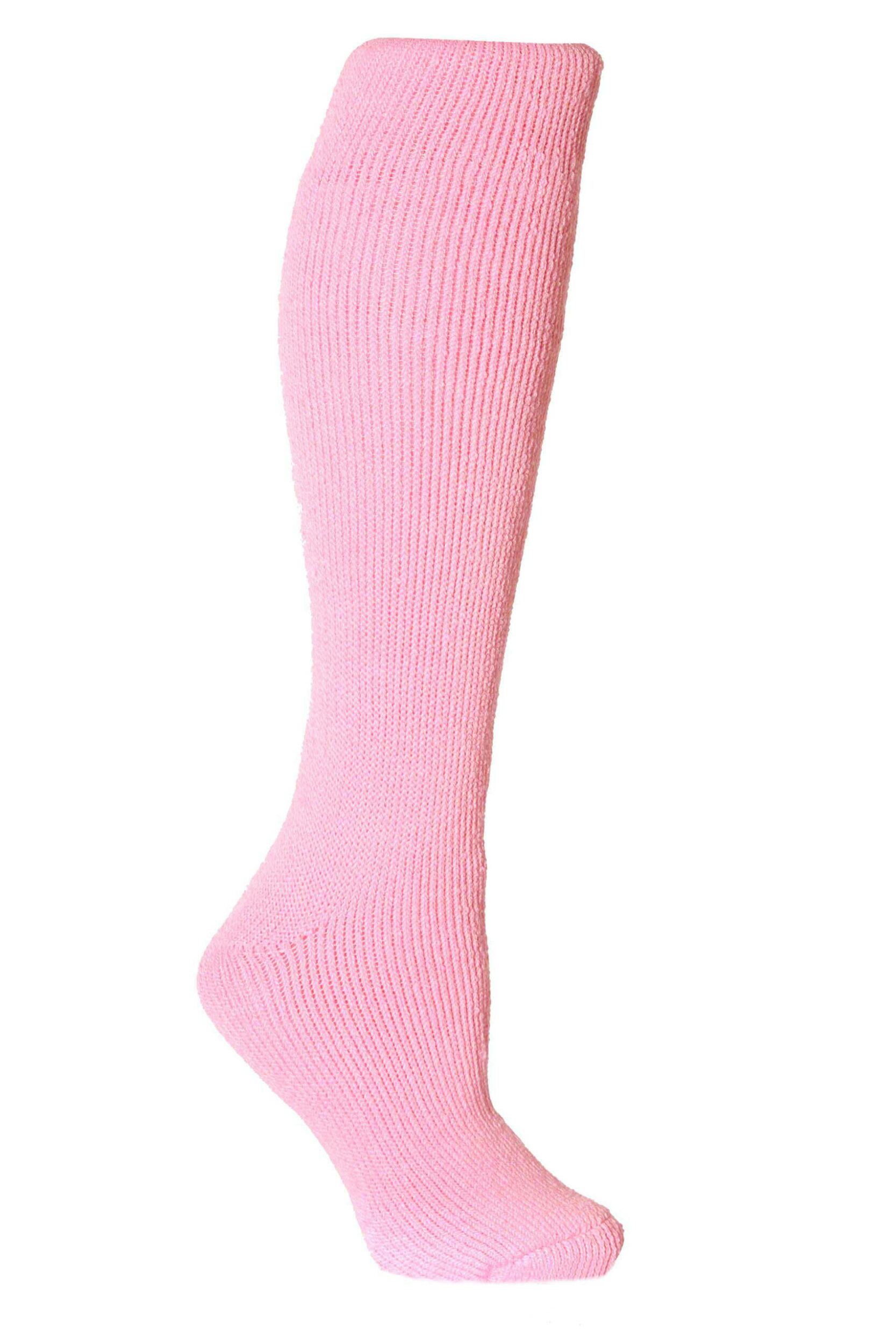 1 Pair Pink Long Thermal Socks Ladies 4-8 Ladies - Heat Holders