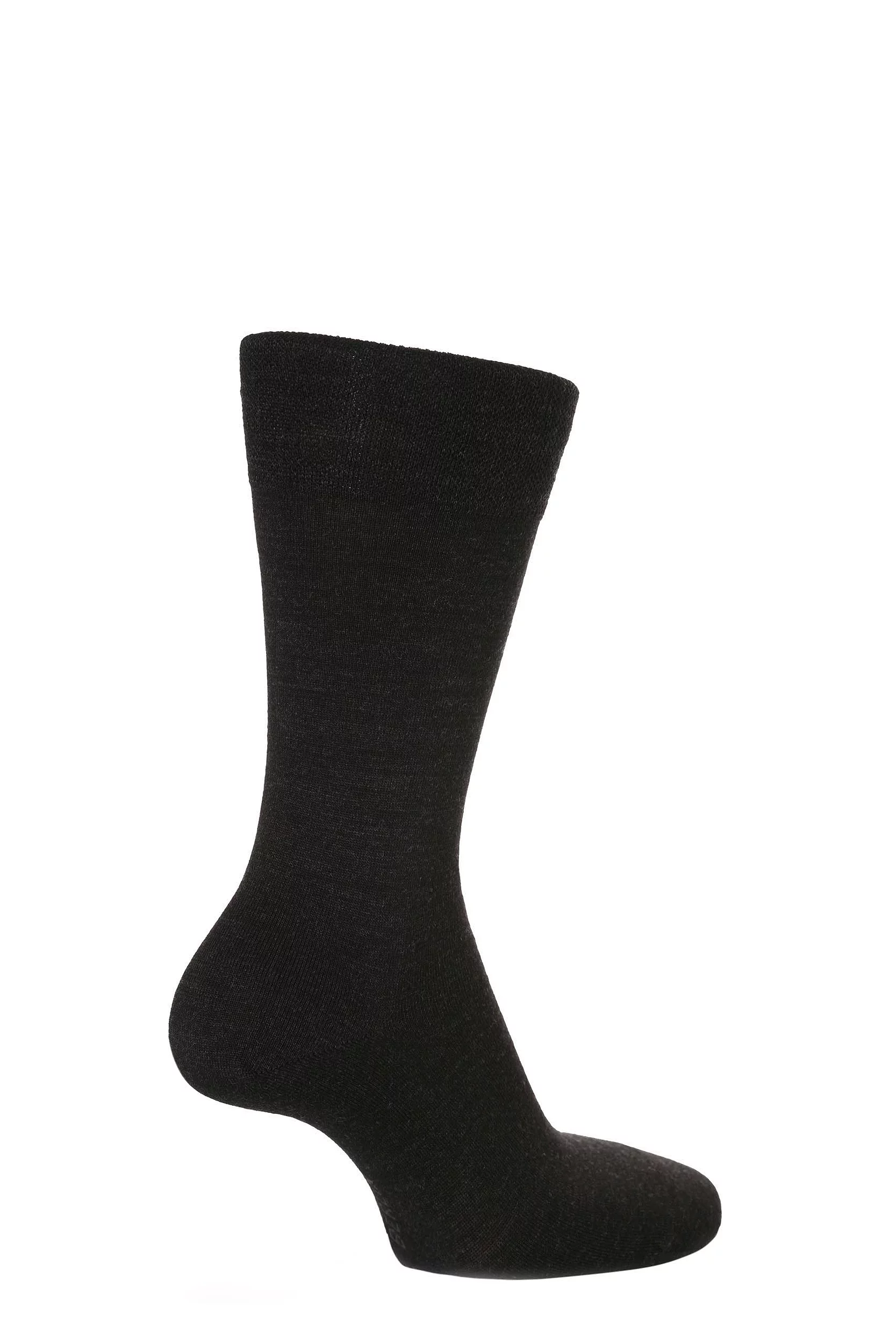 1 Pair Anthracite Melange Sensitive Berlin Virgin Wool Left and Right Socks With Comfort Cuff Men's 8.5-11 Mens - Falke