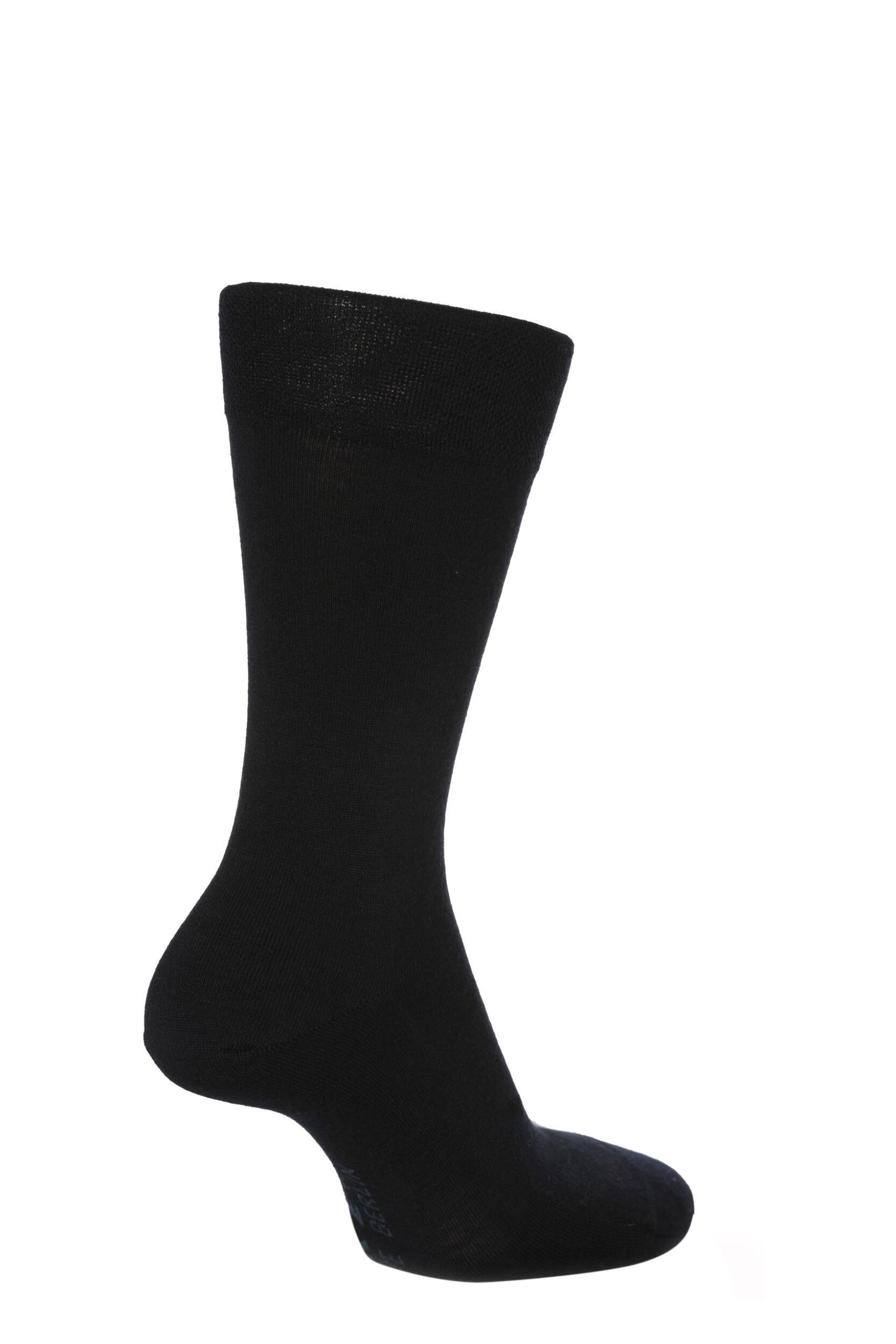 Image of 1 Pair Dark Navy Sensitive Berlin Virgin Wool Left and Right Socks With Comfort Mens - Falke