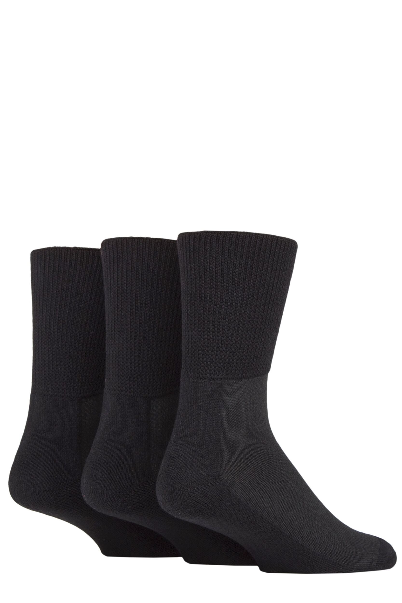 SOCKSHOP IOMI FootNurse Bamboo Cushioned Foot Diabetic Socks Black 6-8.5 Unisex