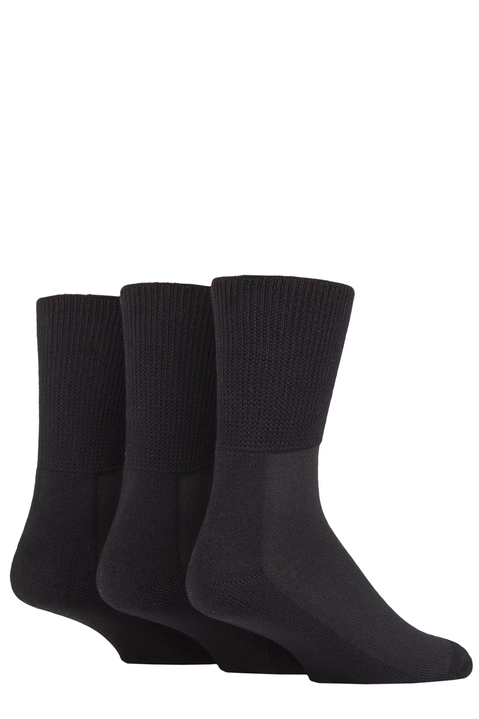 SOCKSHOP IOMI FootNurse Bamboo Cushioned Foot Diabetic Socks Black 12-14 Unisex