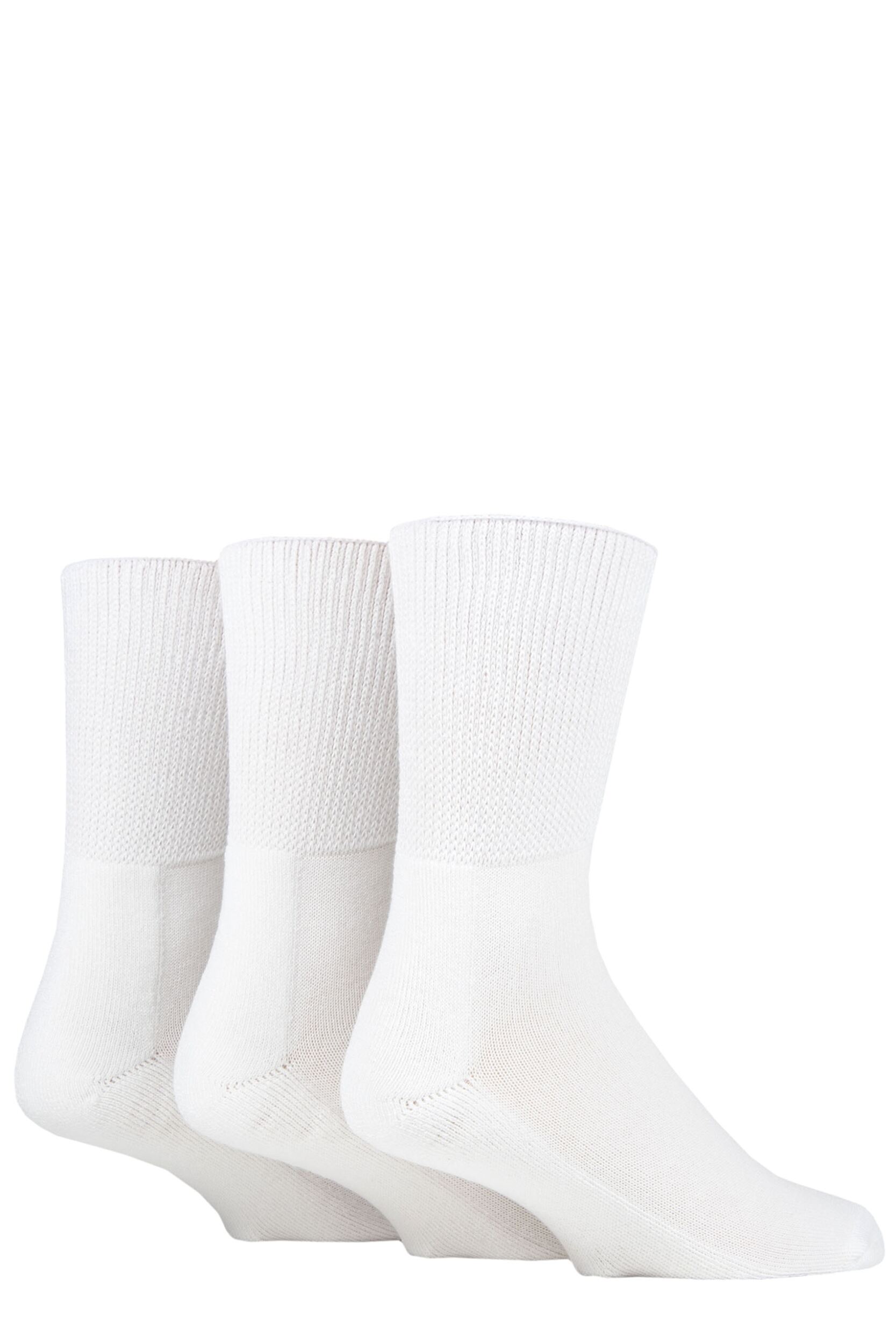 SOCKSHOP IOMI FootNurse Bamboo Cushioned Foot Diabetic Socks White 6-8.5 Unisex