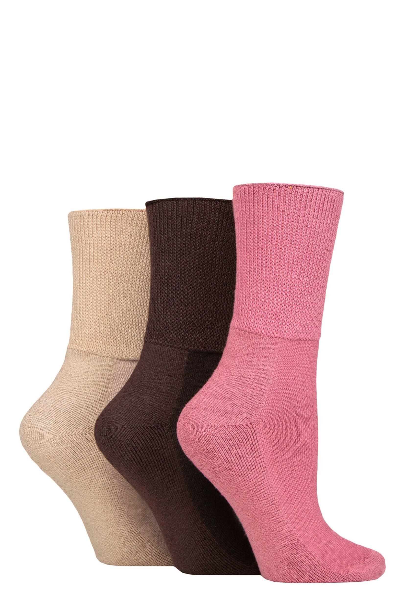 SOCKSHOP IOMI FootNurse Bamboo Cushioned Foot Diabetic Socks Dusky Pink 4-7 Unisex