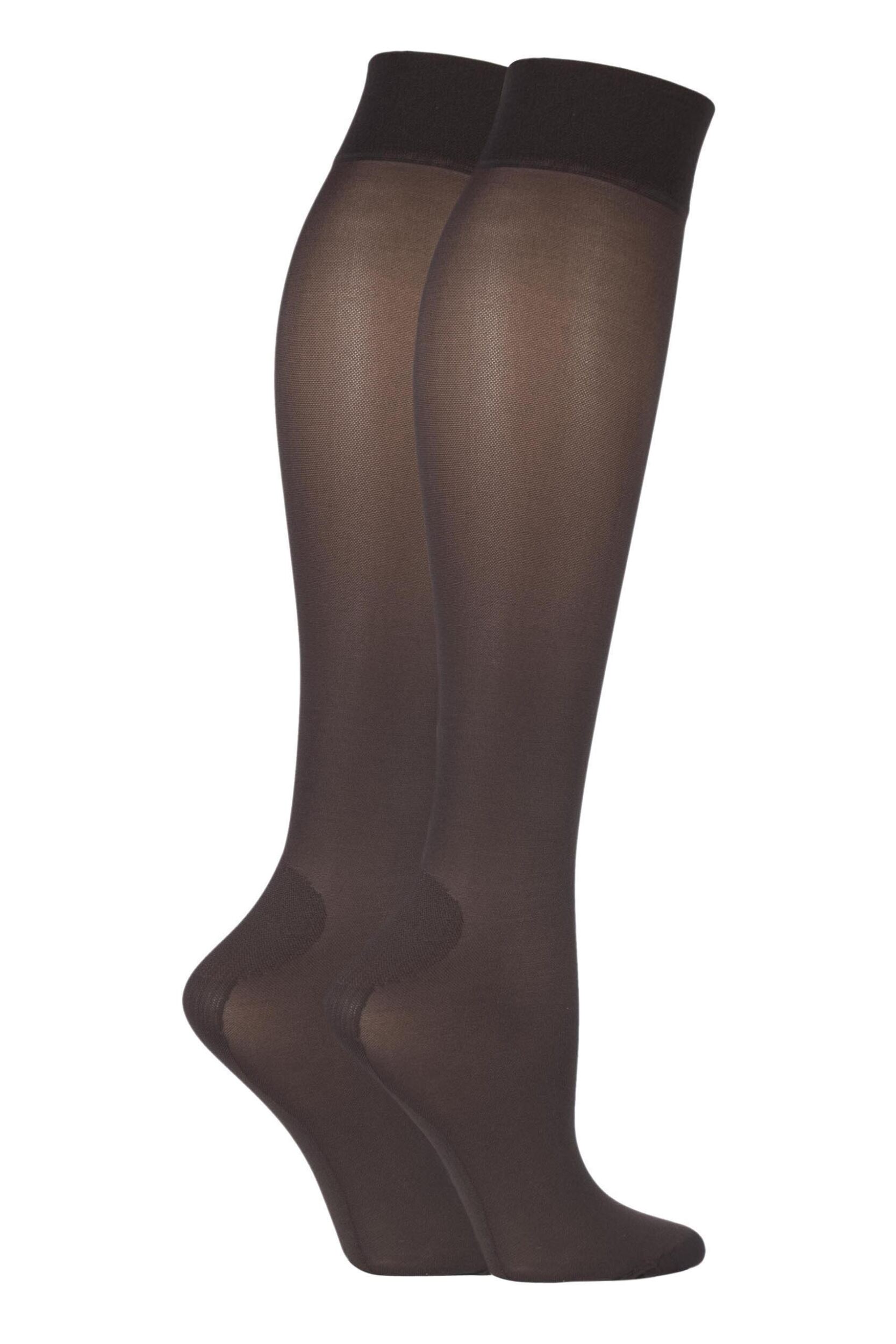 2 Pair Brown Footnurse Energising Compression Socks Ladies 4-7 Ladies - Iomi