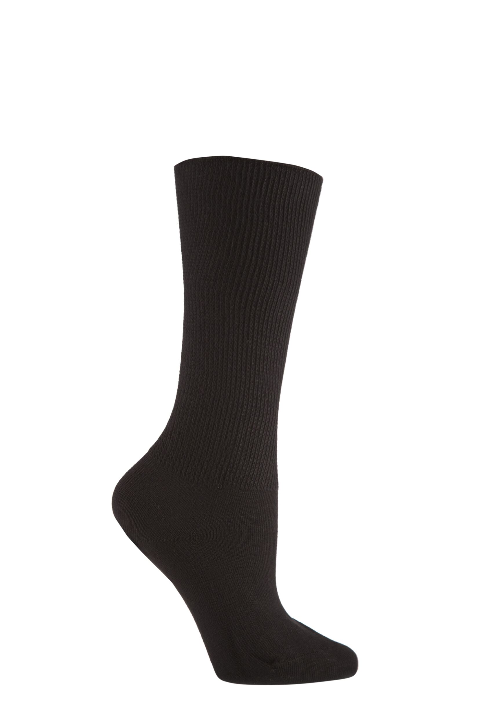 Image of 1 Pair Black Footnurse Oedema Extra Wide Cotton Socks Ladies