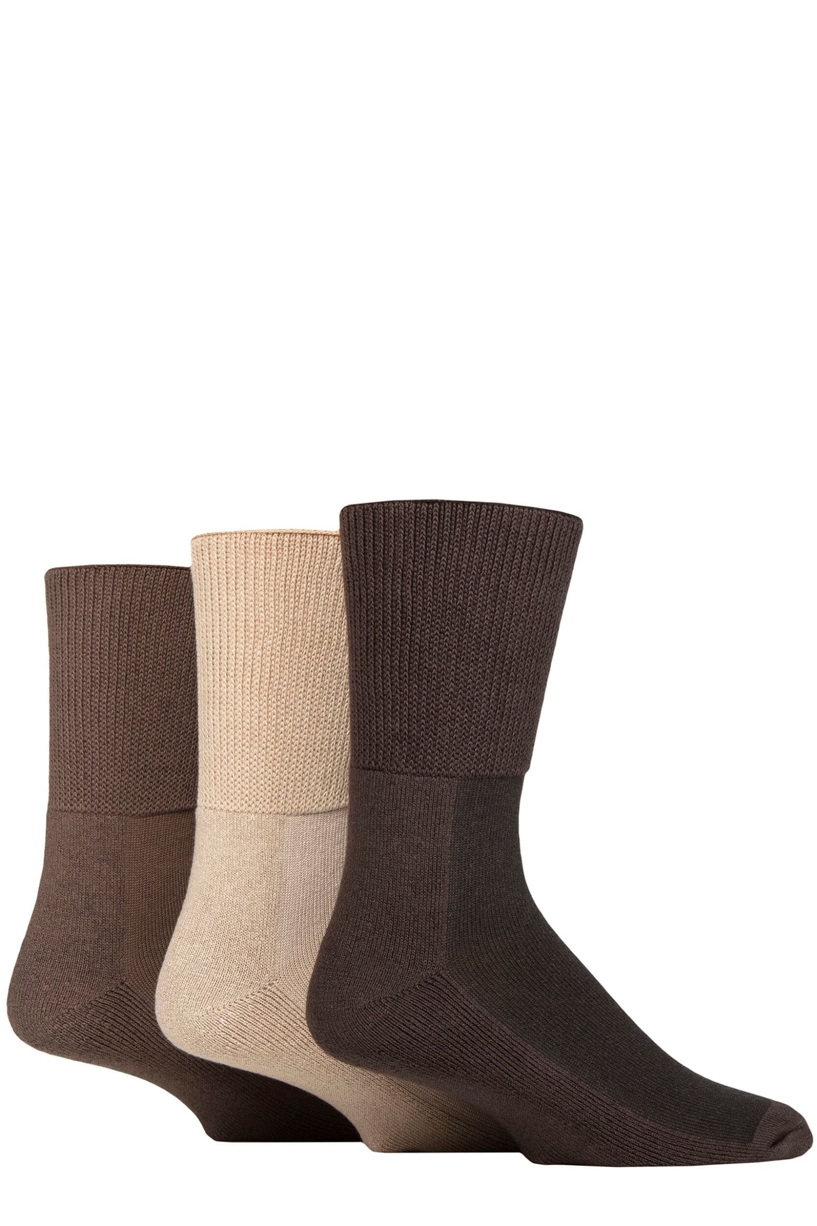 Image of SOCKSHOP IOMI FootNurse Bamboo Cushioned Foot Diabetic Socks Coffee Bean 9-11 Unisex
