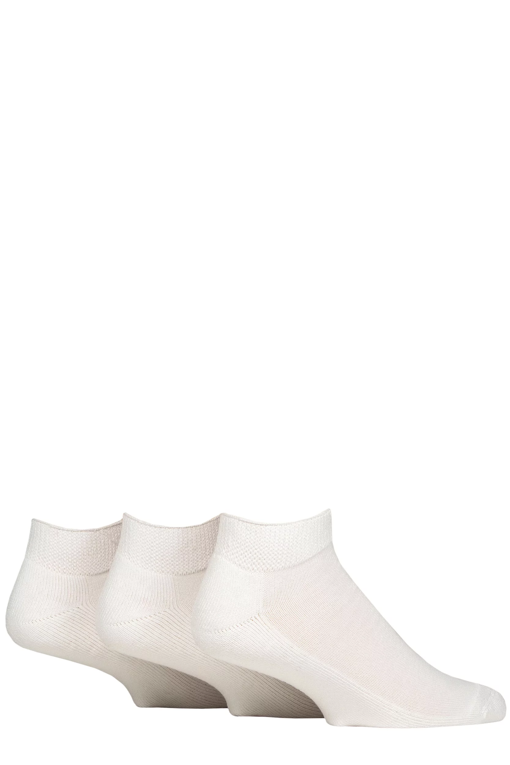 Mens 3 Pair IOMI FootNurse Cushioned Foot Bamboo Diabetic Trainer Socks White 12