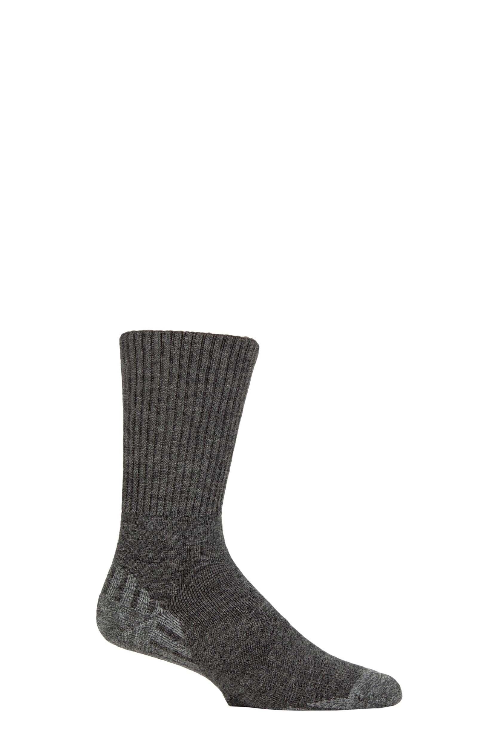 Image of Mens 1 Pair SOCKSHOP IOMI FootNurse Diabetic Merino Wool Boot Socks Charcoal 12-14