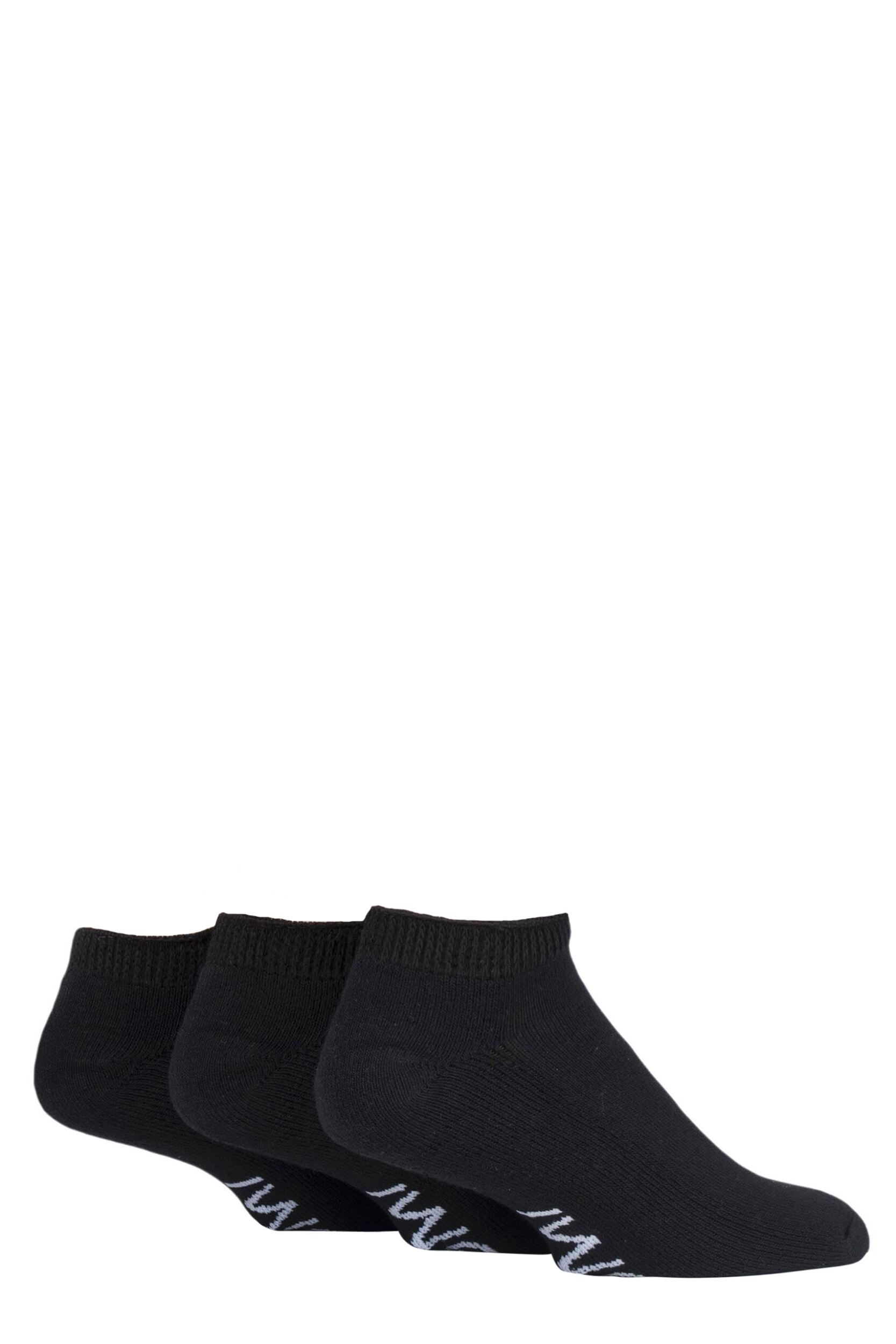 Image of 3 Pair Black Footnurse Cushioned Foot Diabetic Trainer Socks Mens