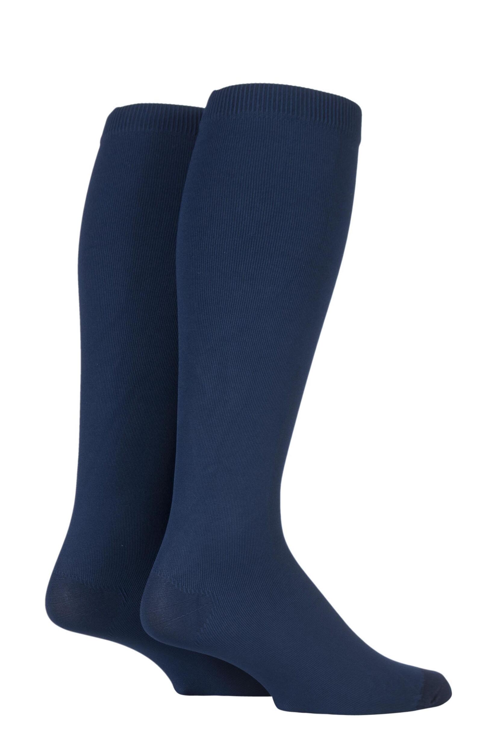 2 Pair Navy Footnurse Energising Compression Socks Men's 6-11 Mens - Iomi
