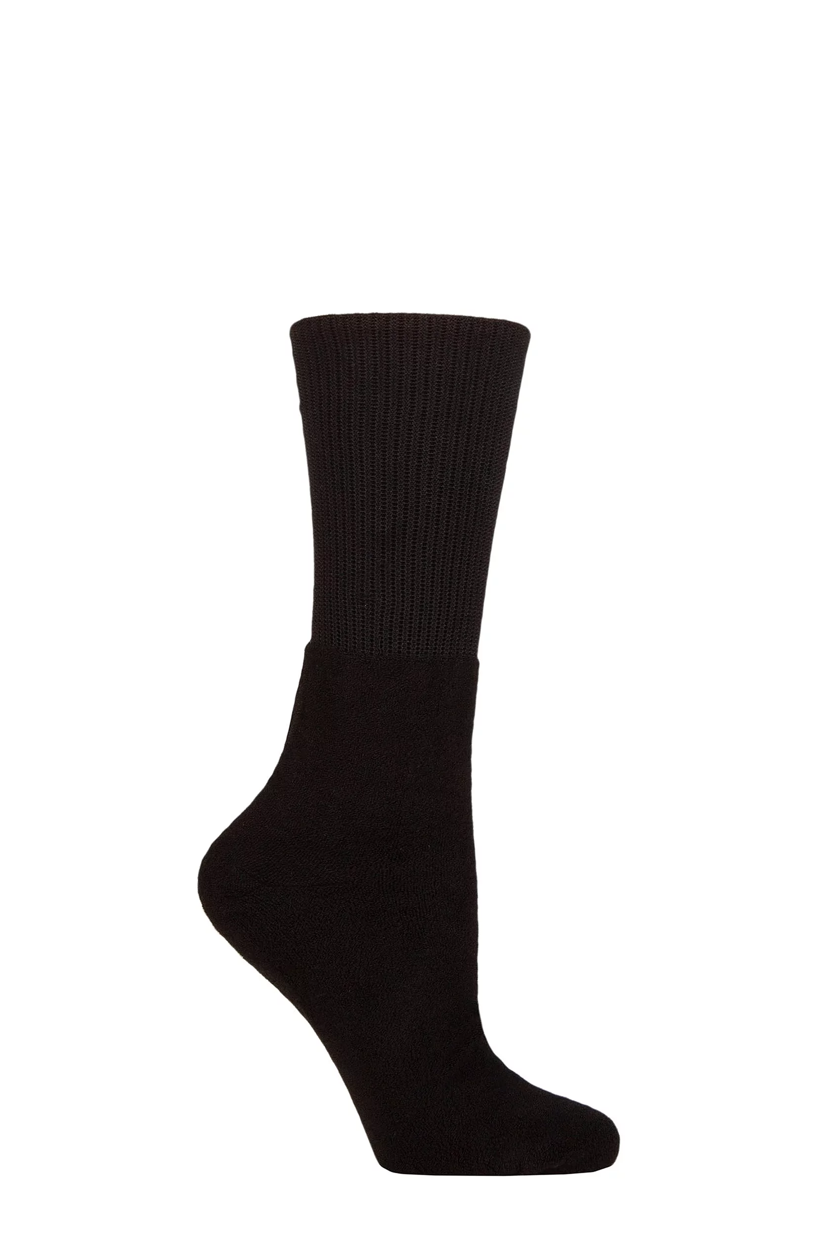 Women's 1 Pair SOCKSHOP IOMI FootNurse Inside Out Upside Down Diabetic Bamboo Socks Black 4