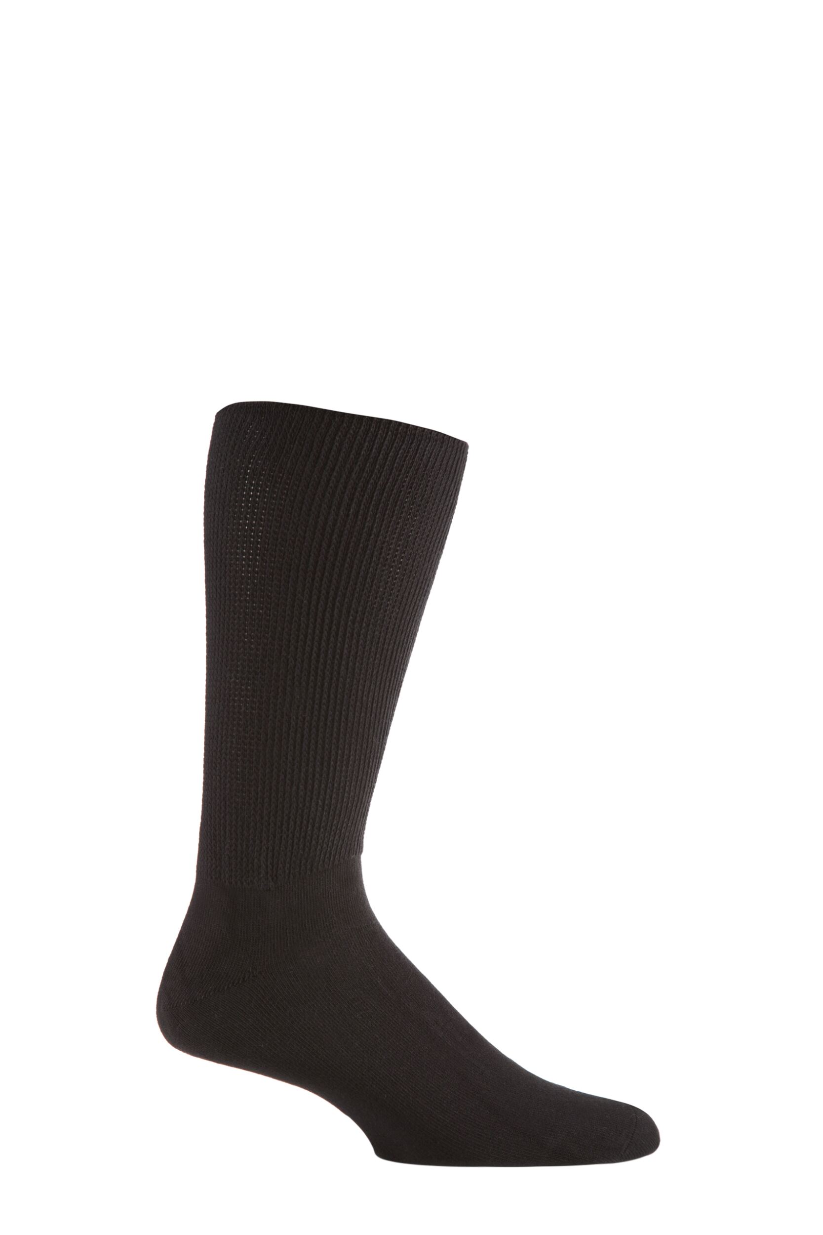 1 Pair Black Footnurse Oedema Extra Wide Cotton Socks Men’s 12-14 Mens – Iomi