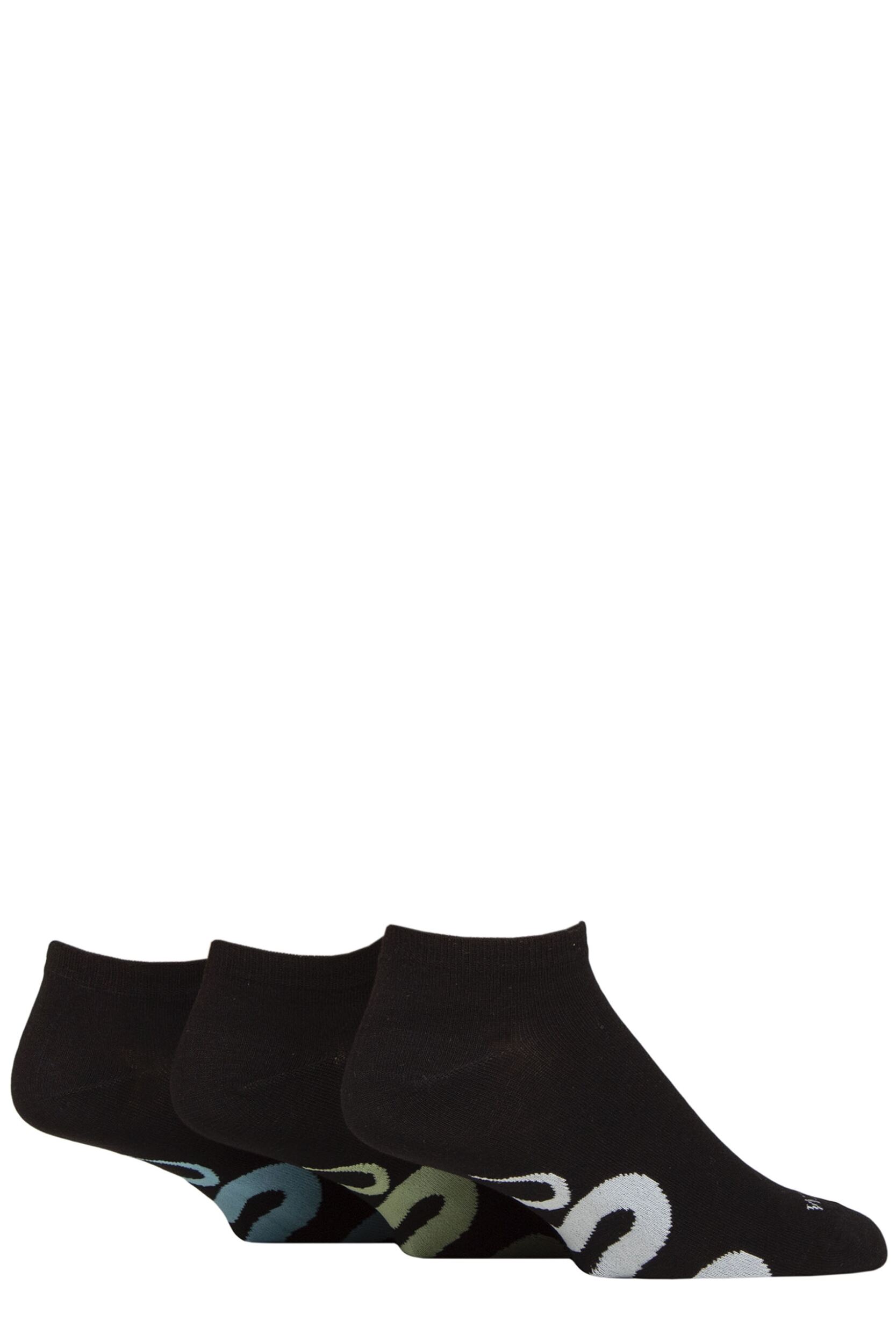 Mens 3 Pair SOCKSHOP Wildfeet Bamboo Trainer Socks Snakes 7-11