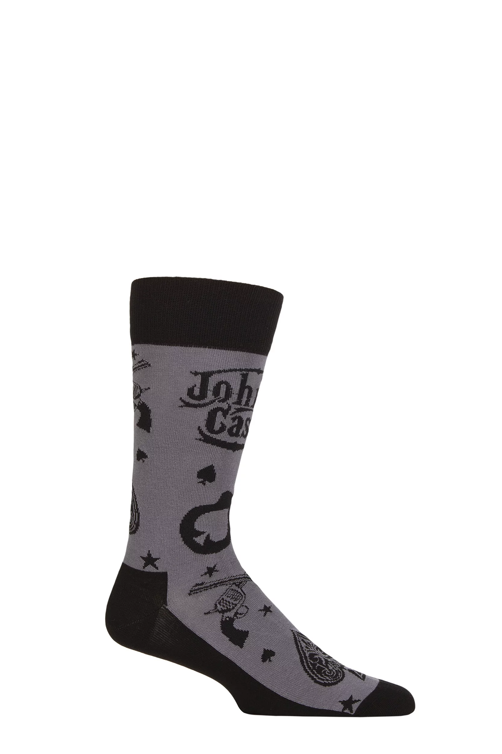 SOCKSHOP Music Collection 1 Pair Johnny Cash Cotton Socks Guitars n Guns