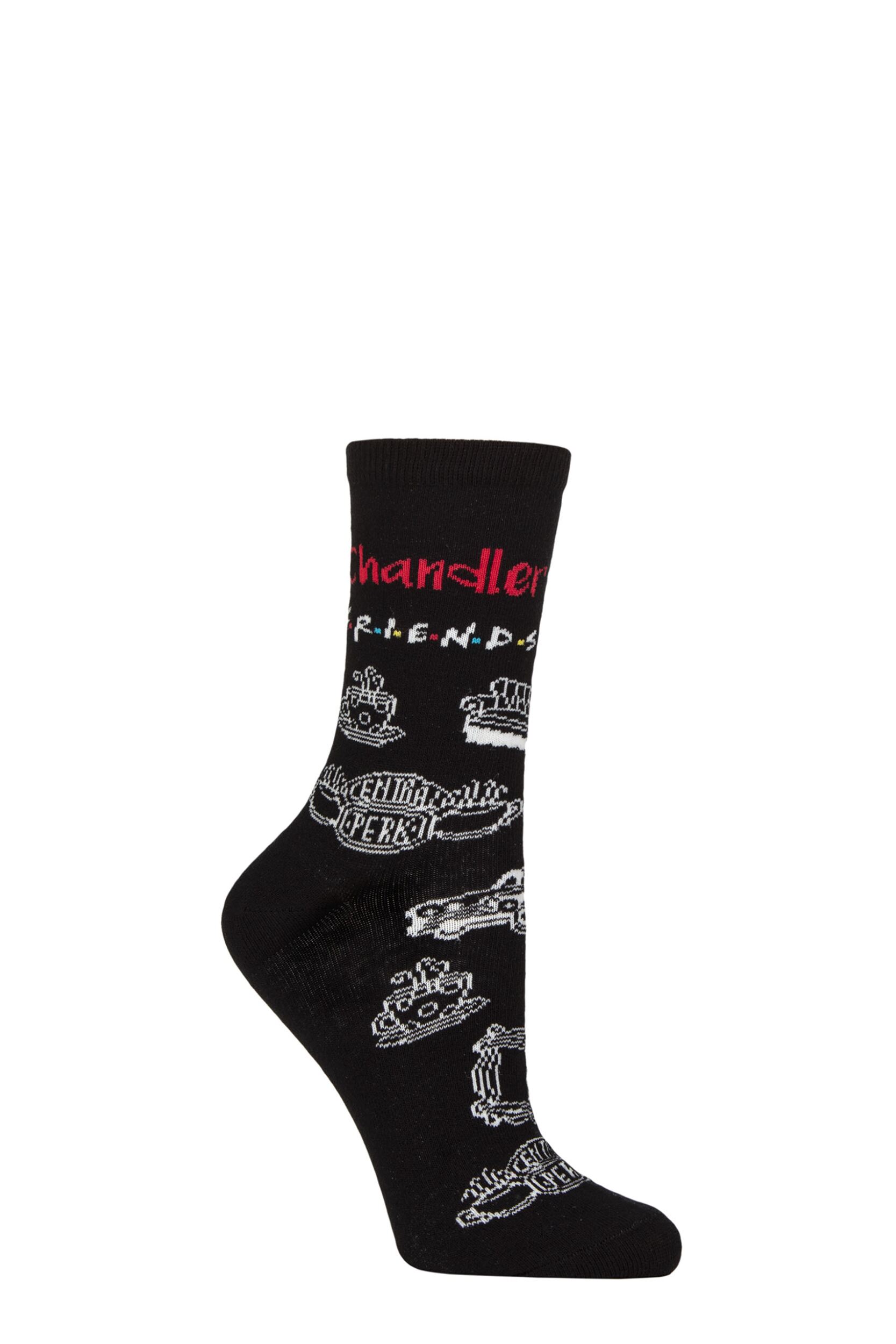 Women’s 1 Pair SOCKSHOP Friends Chandler Cotton Socks Multi 4-7 Women’s