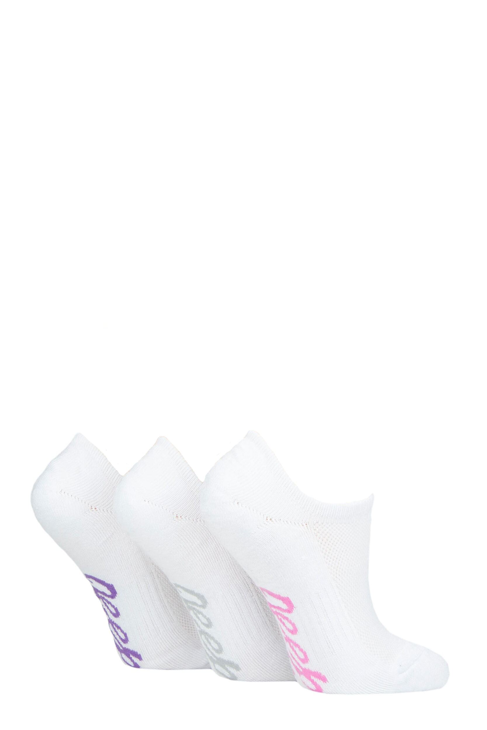 Women's 3 Pair Jeep Bamboo No Show Socks White 4-8 Ladies