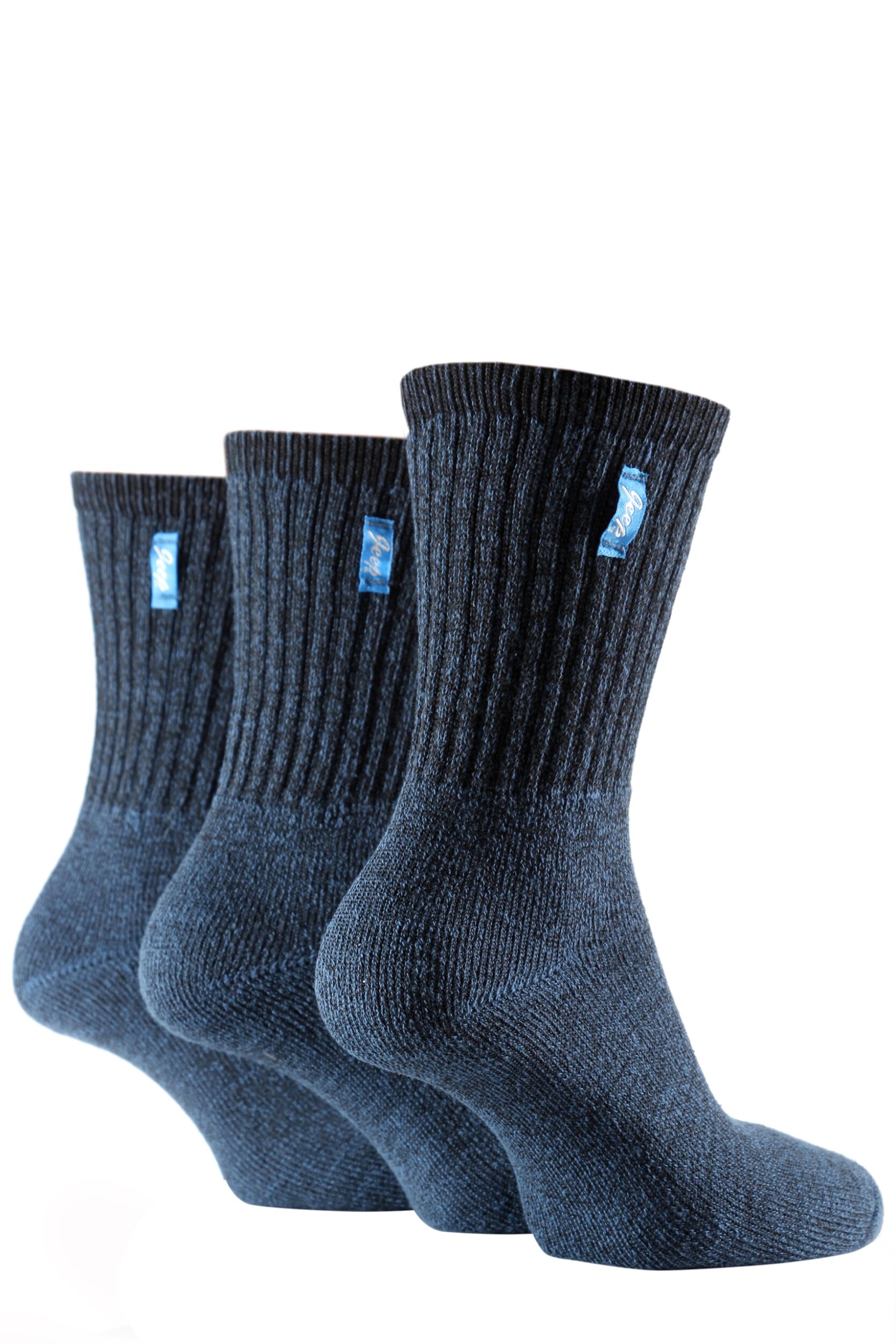3 Pair Blue Vintage Socks Ladies 4-7 Ladies - Jeep