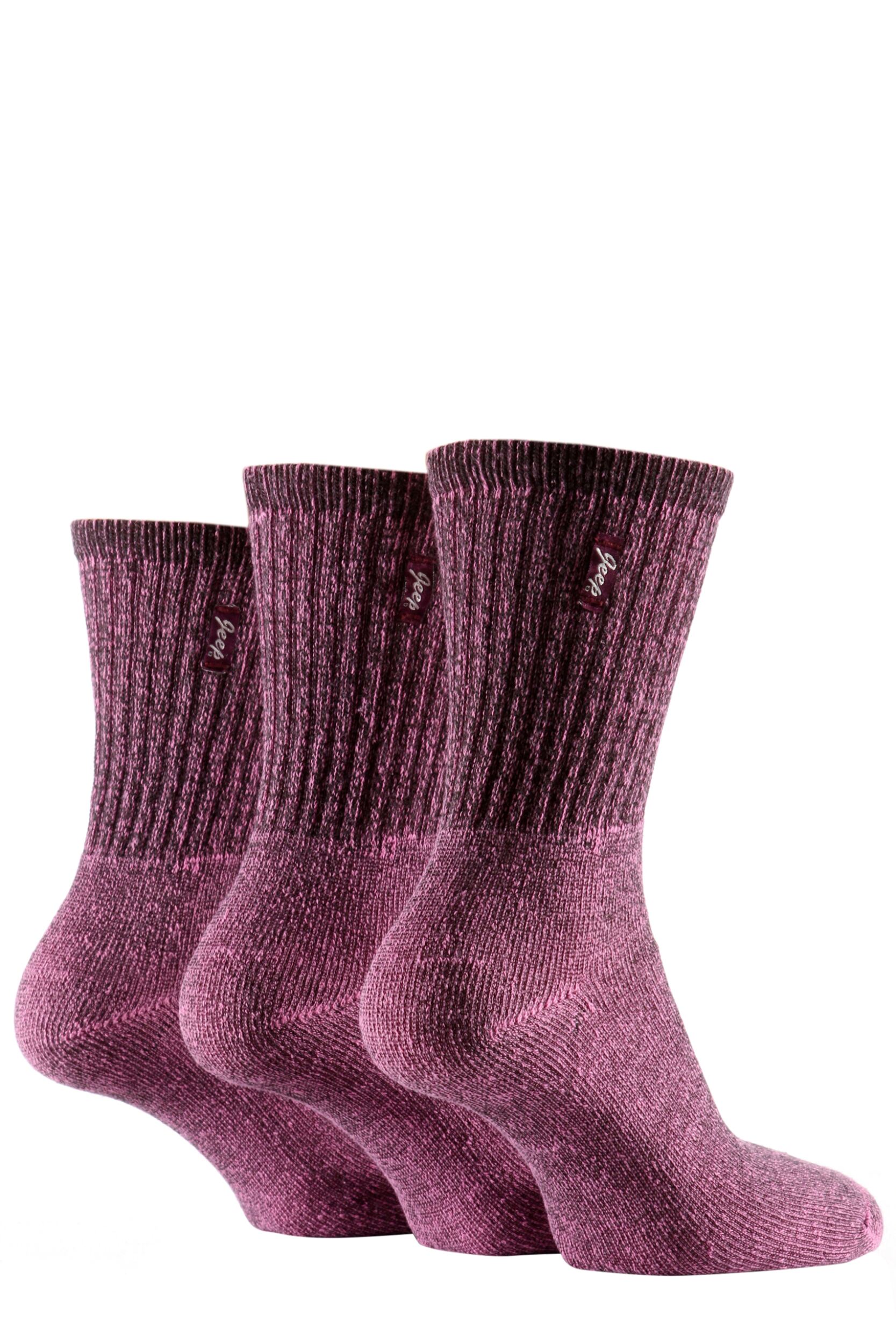 3 Pair Pink Vintage Socks Ladies 4-7 Ladies - Jeep