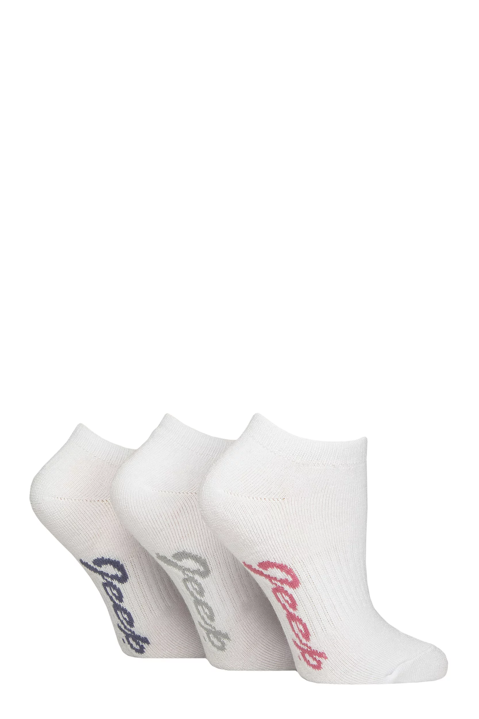 Women's 3 Pair Jeep Fully Cushioned Bamboo Trainer Socks White 4