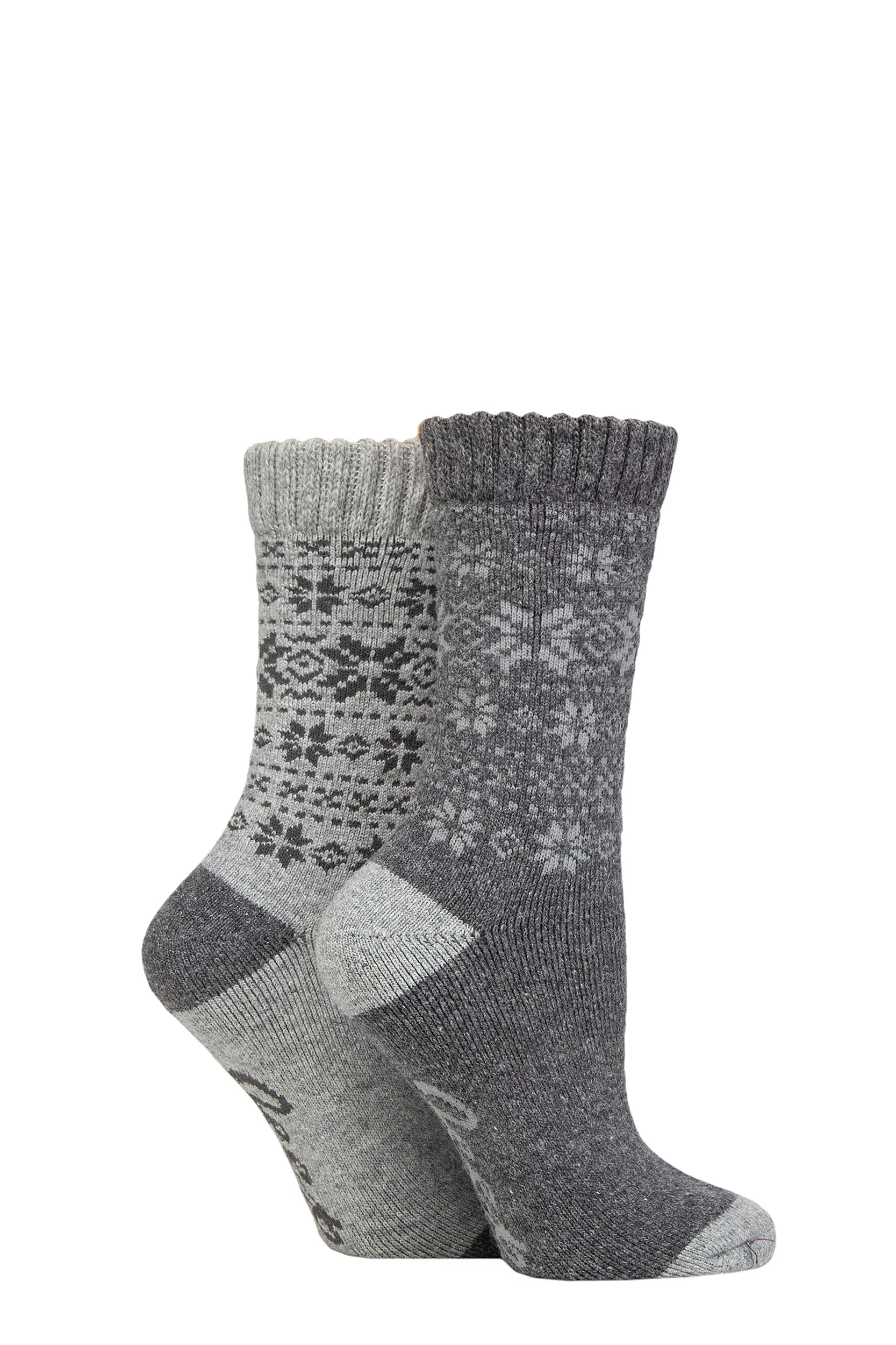 Women's 2 Pair Jeep Wool Blend Thermal Performance Boot Socks Slate / Grey 4