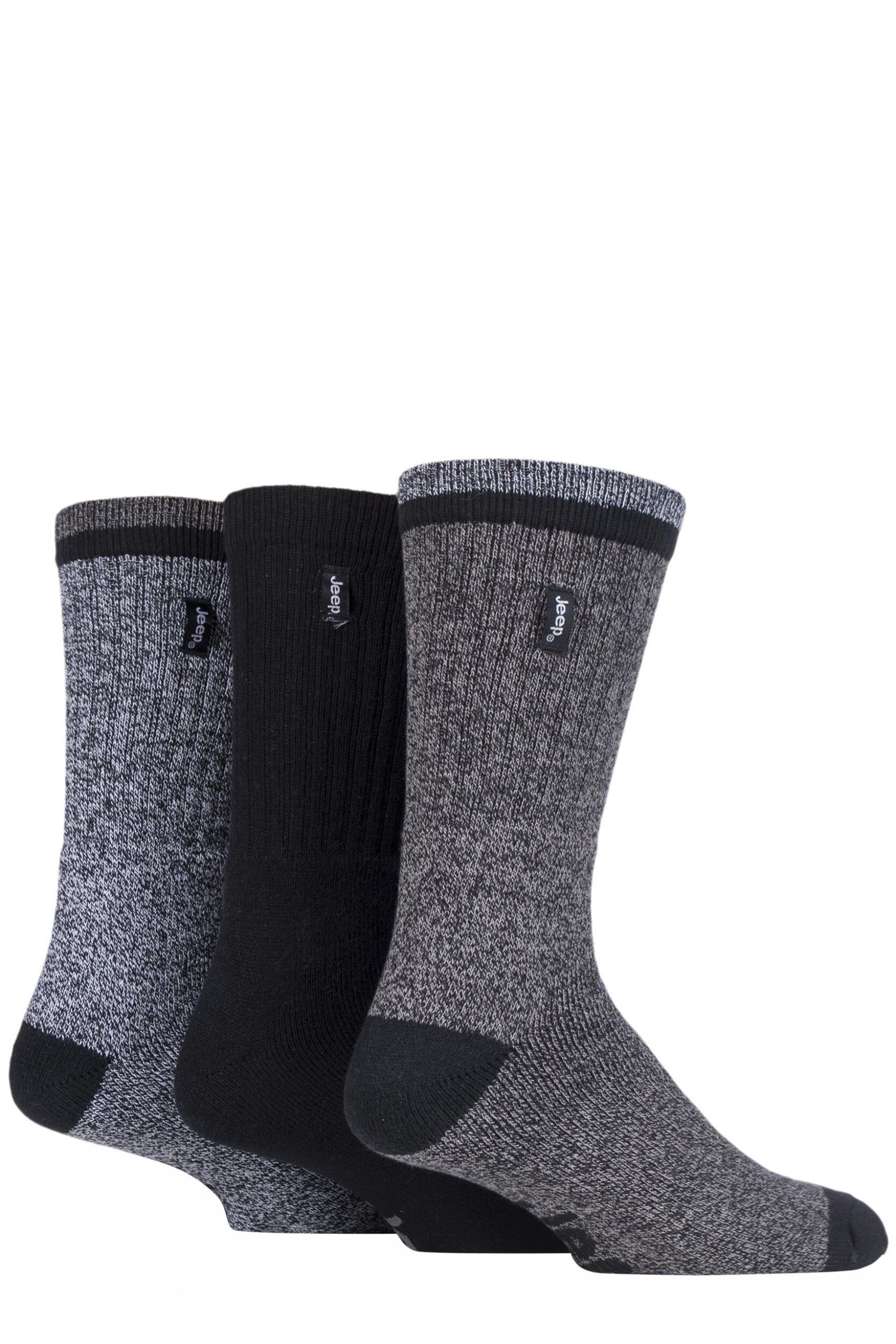 3 Pair Black Terrain Leisure Socks Men's 6-11 Mens - Jeep