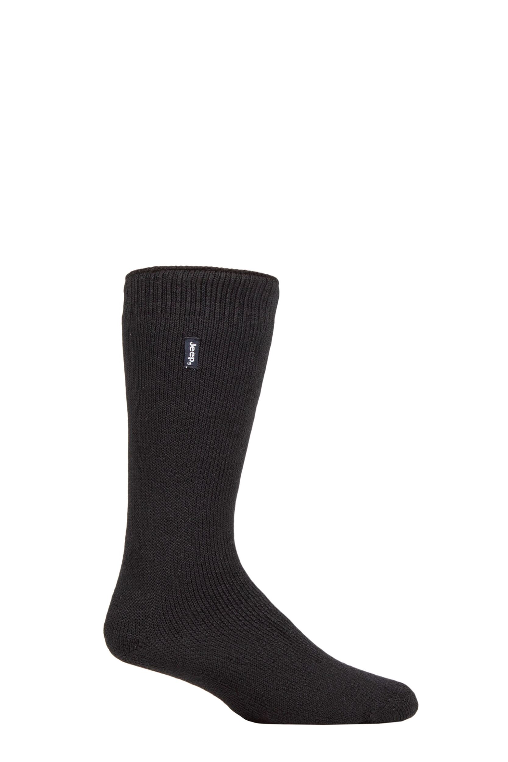 Mens 1 Pair Jeep Renegade Thermal Boot Socks Black 6-11 Mens