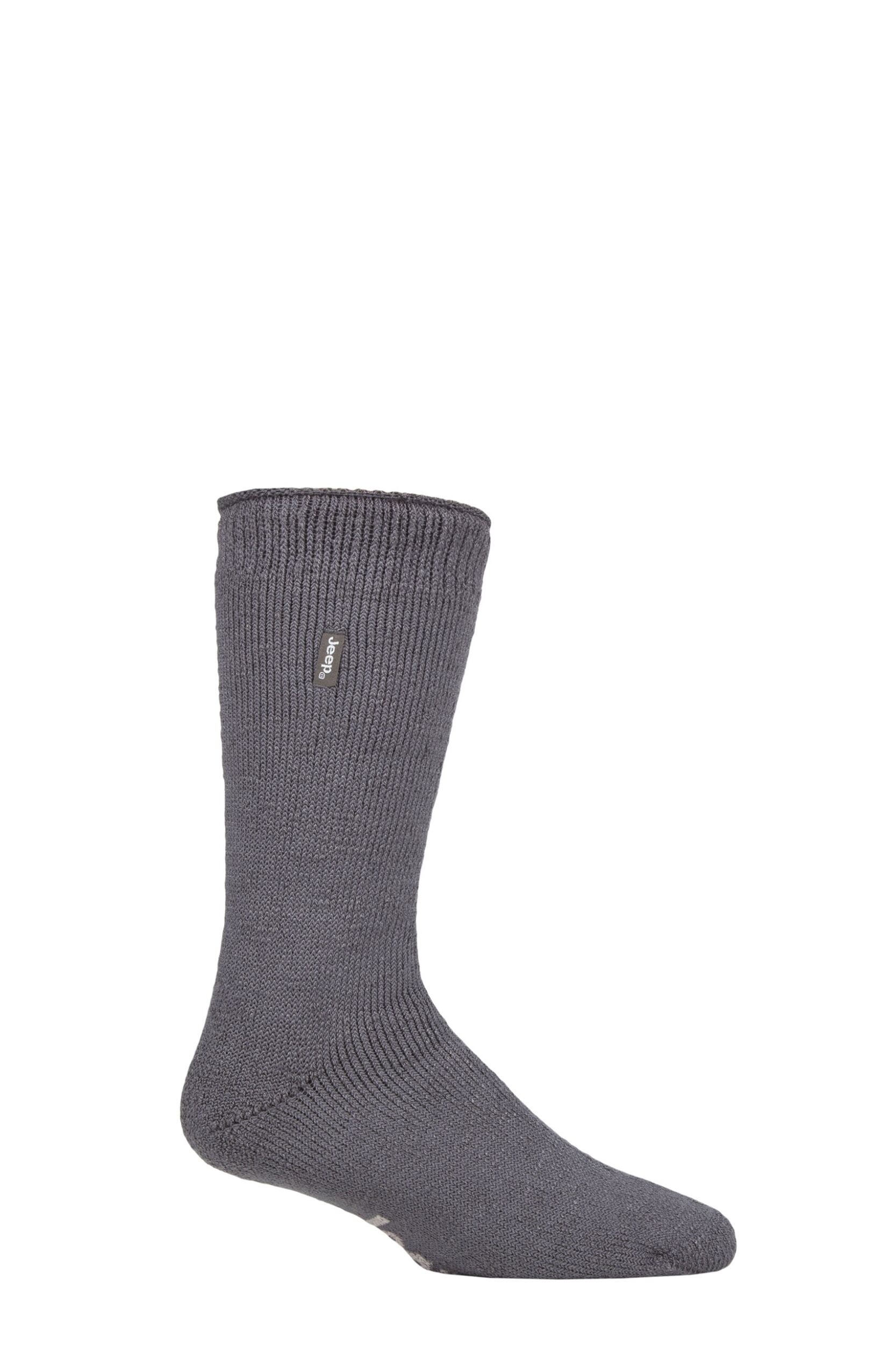 Mens 1 Pair Jeep Renegade Thermal Boot Socks Grey 6-11 Mens