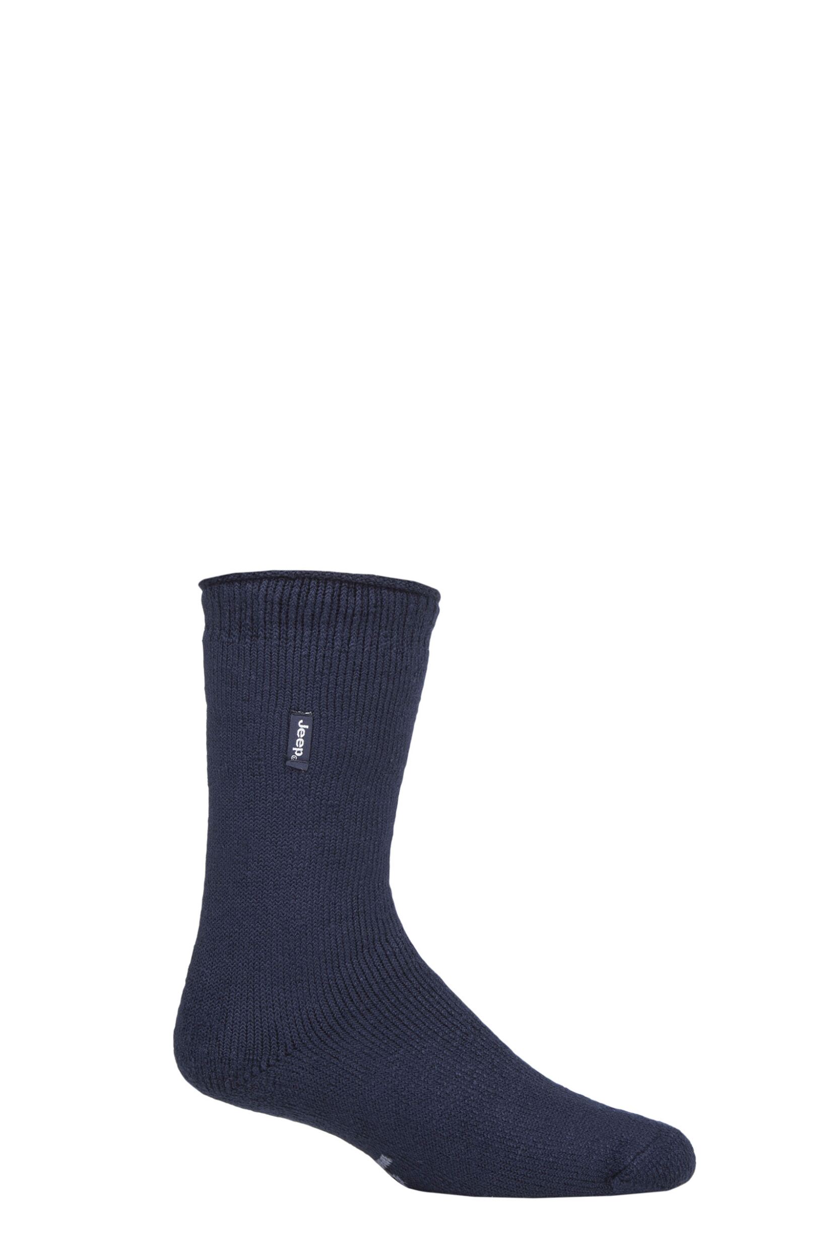 Mens 1 Pair Jeep Renegade Thermal Boot Socks Navy 6-11 Mens