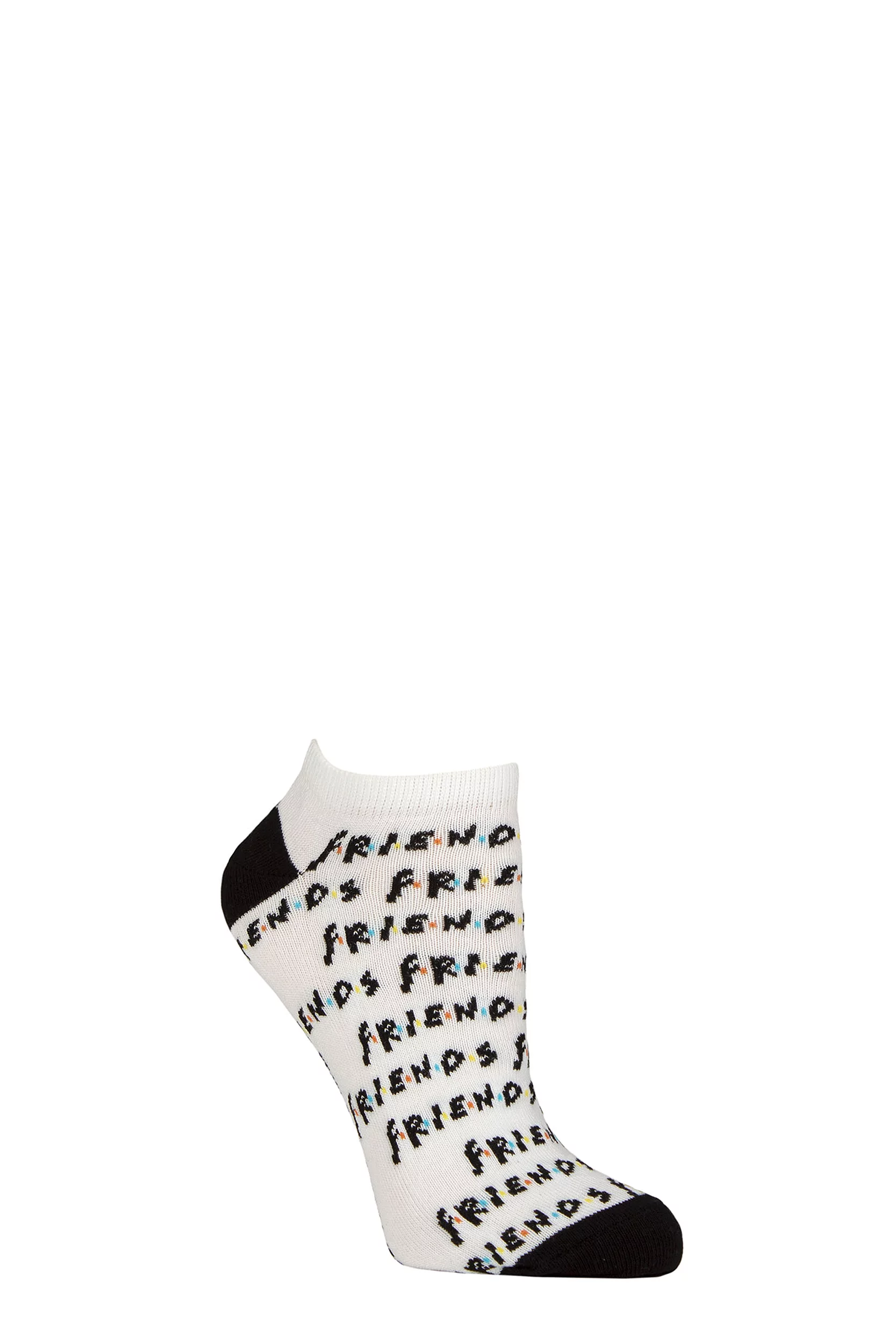 Women's 1 Pair SOCKSHOP Friends Logo Cotton Trainer Socks Multi 4-7 Women'