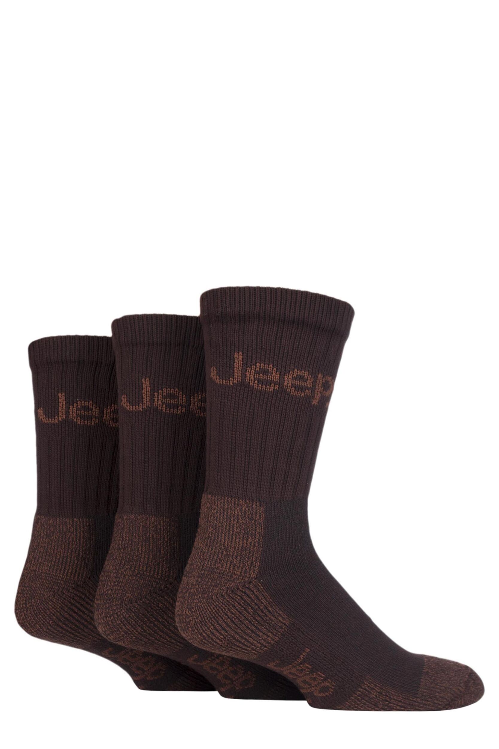 Image of 3 Pair Brown Luxury Terrain Socks Mens - Jeep