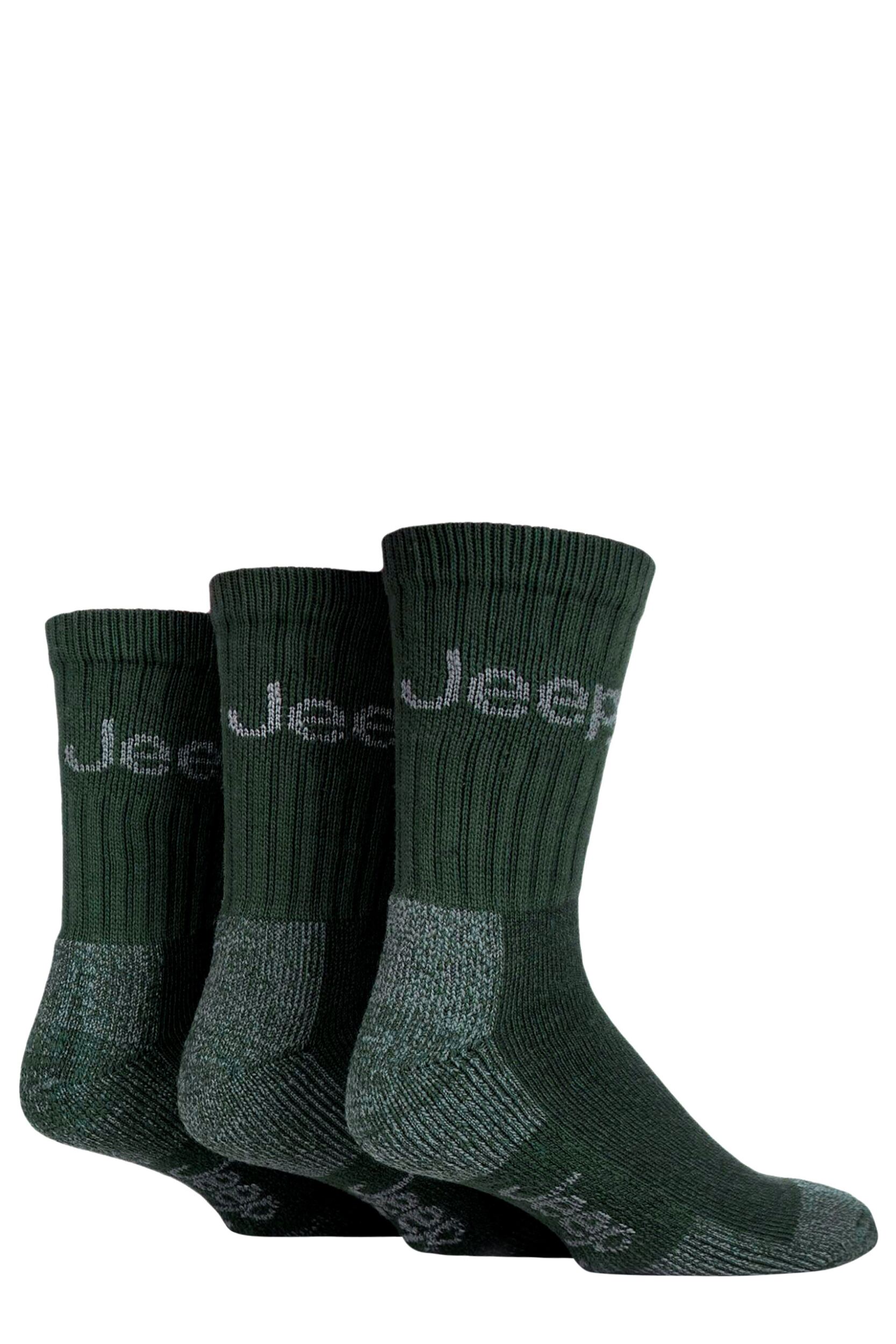 3 Pair Forest Green Luxury Terrain Socks Men's 6-11 Mens - Jeep
