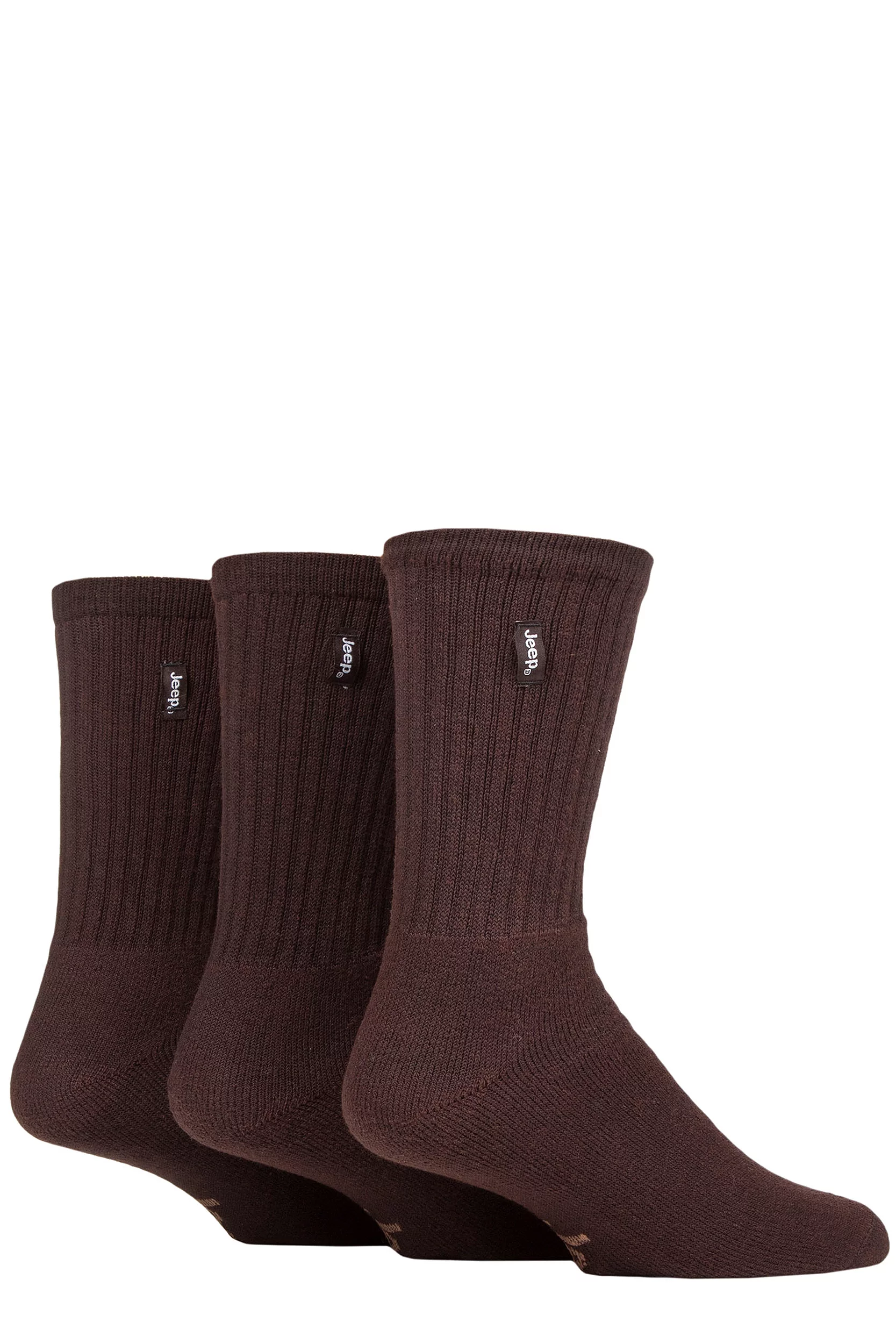 3 Pair Brown Urban Trail Cotton Sports Socks Men's 6-11 Mens - Jeep